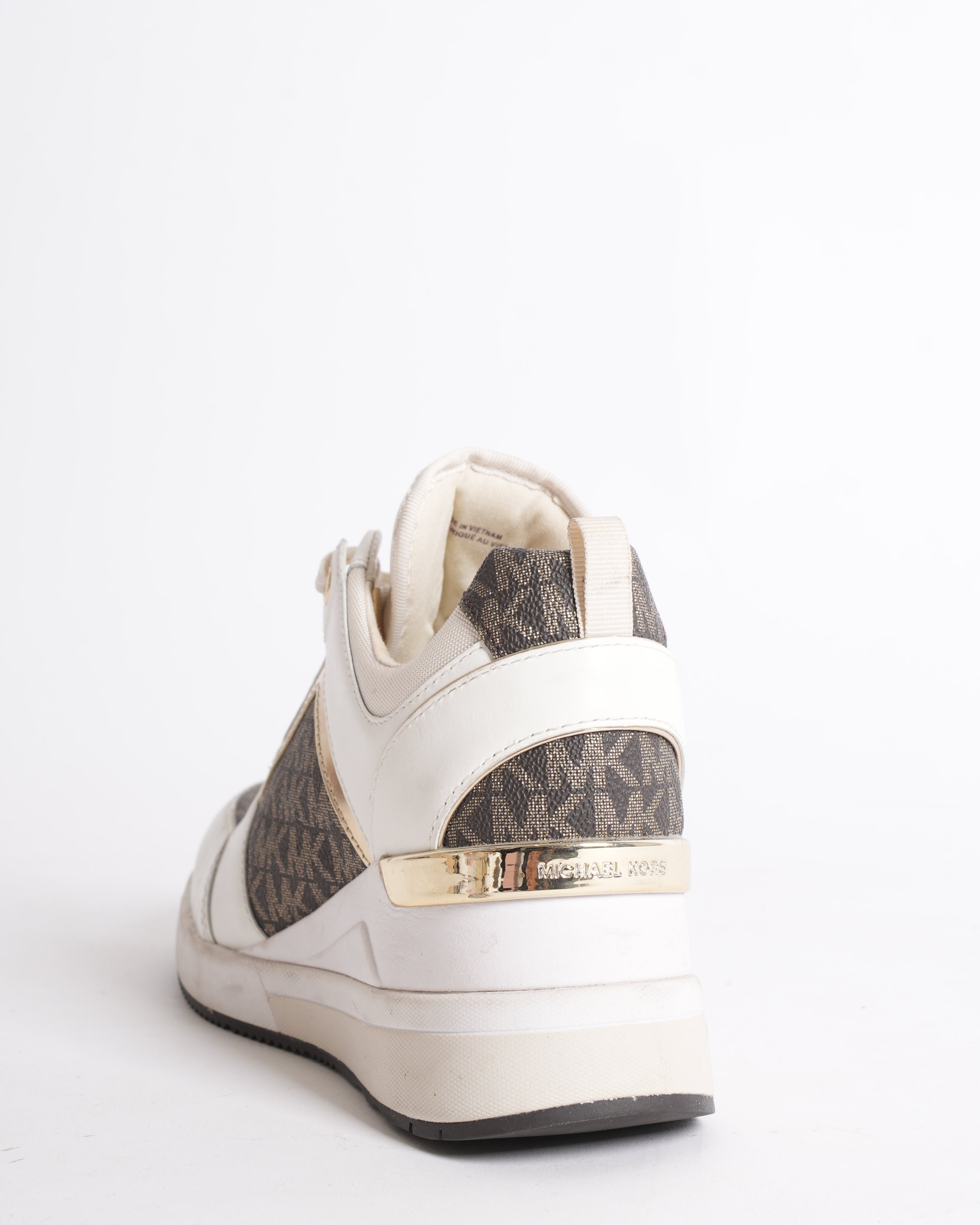 Michael Kors Monogram Women’s Sneakers in White & Brown