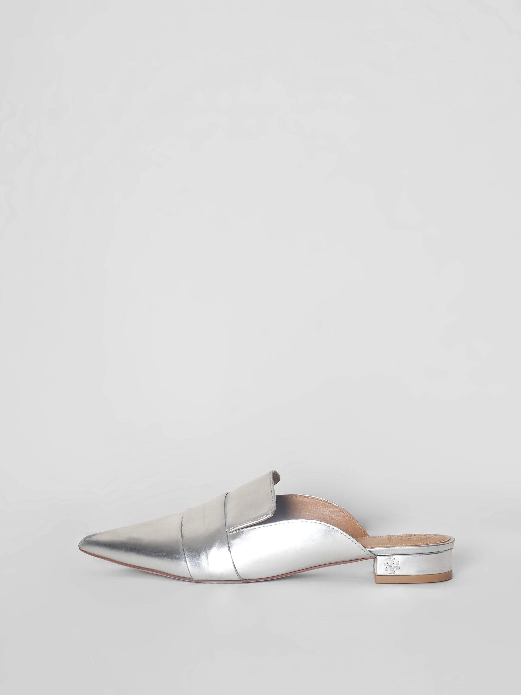 Tory Burch Silver Mules