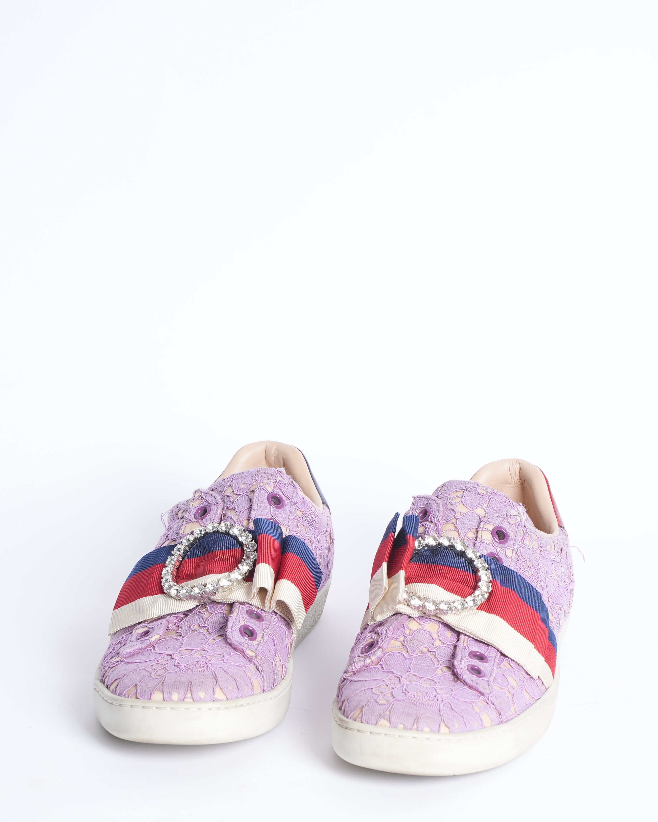 Gucci Ace Pink Floral Print Slip On Low Top Sneakers