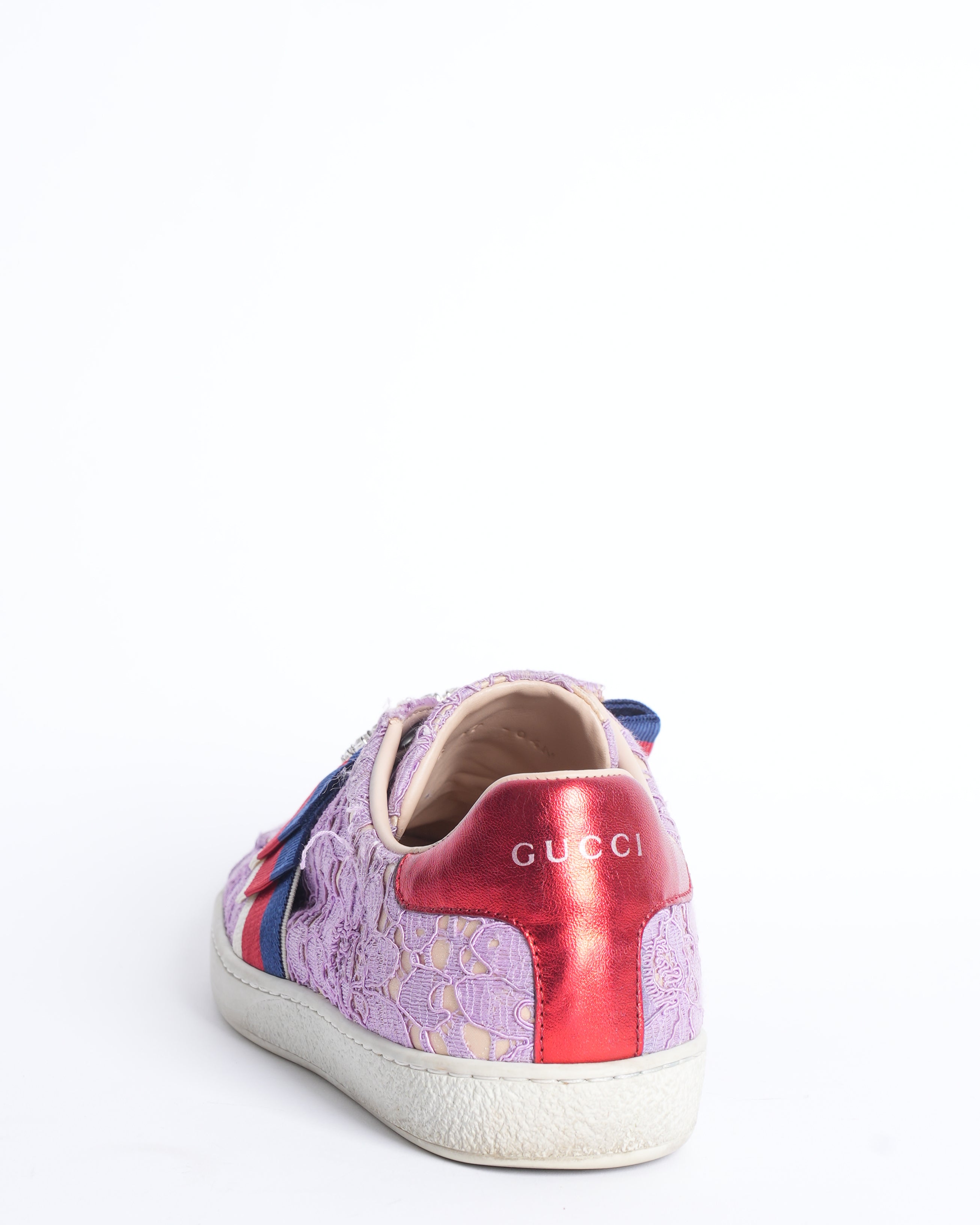 Gucci Ace Pink Floral Print Slip On Low Top Sneakers