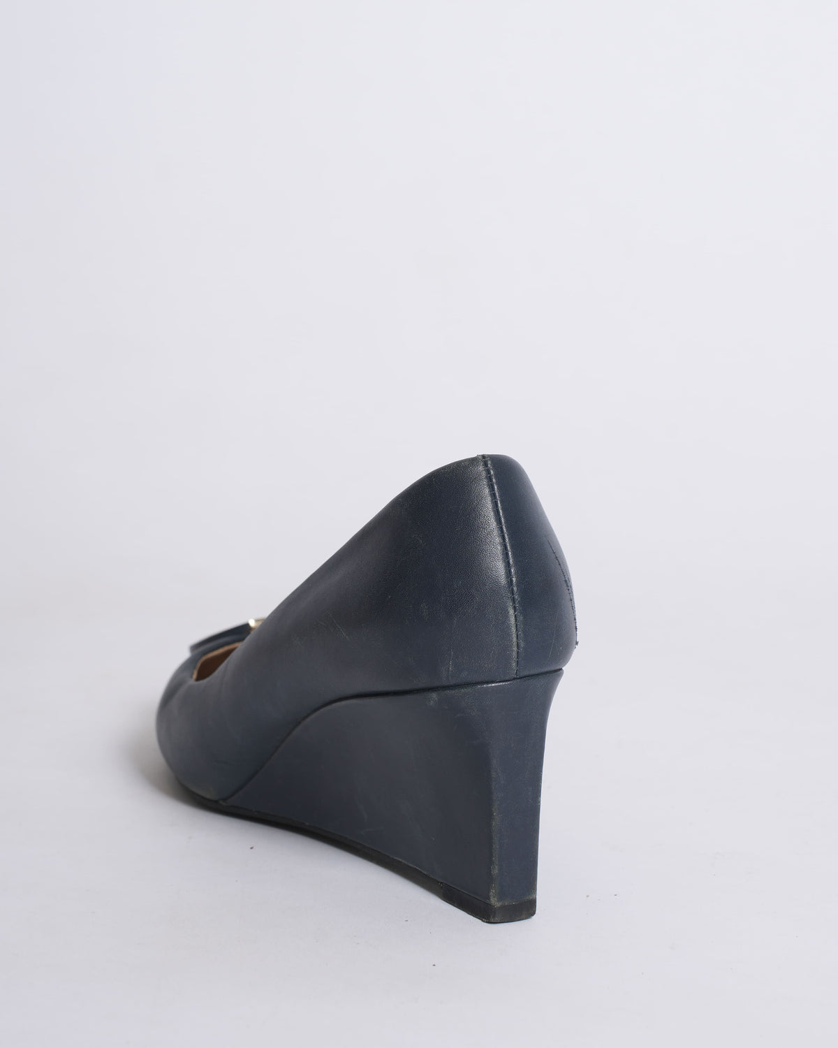 Tory Burch Navy Blue Janey Block Heel Pumps