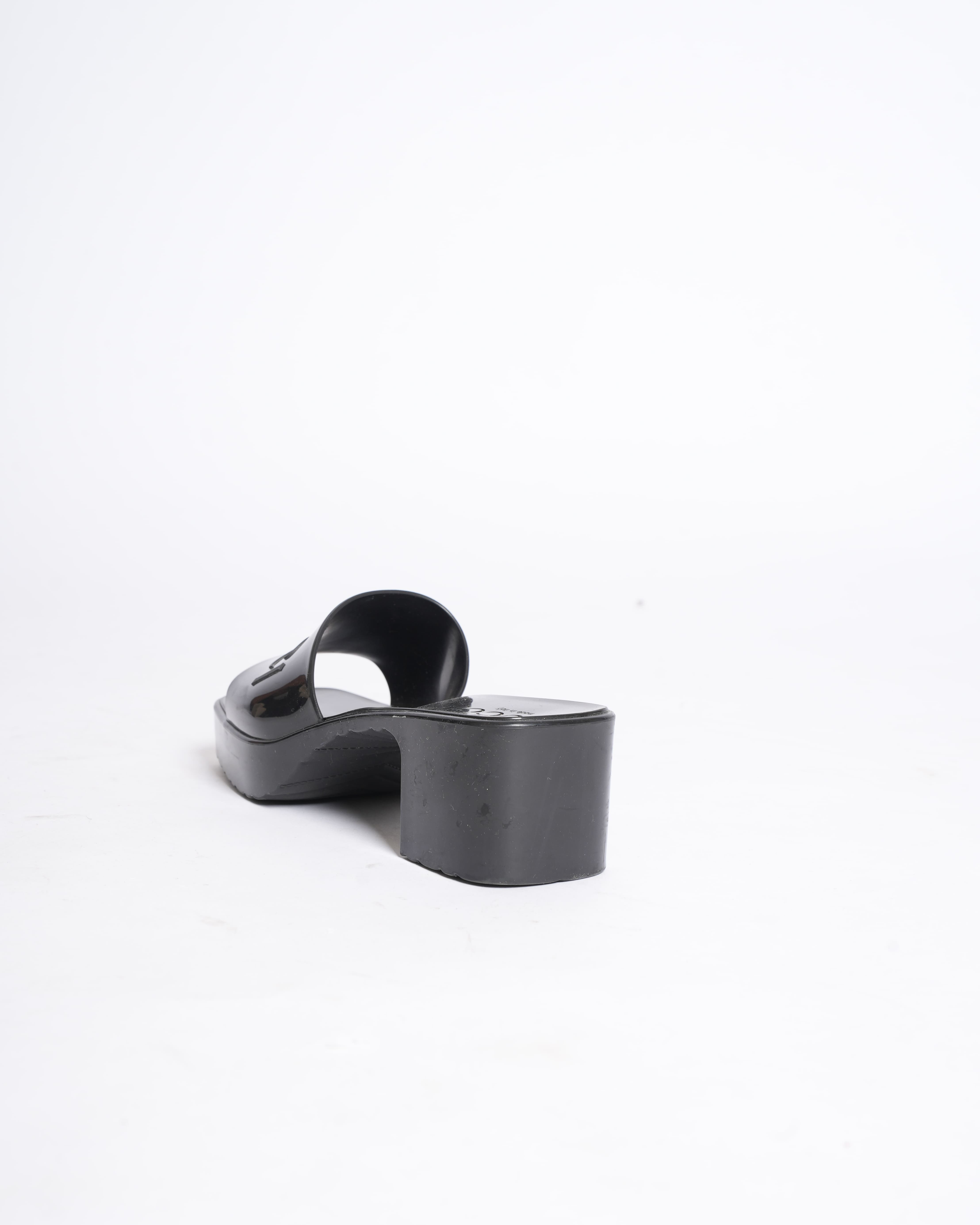 Gucci Black Block Heel Sandals