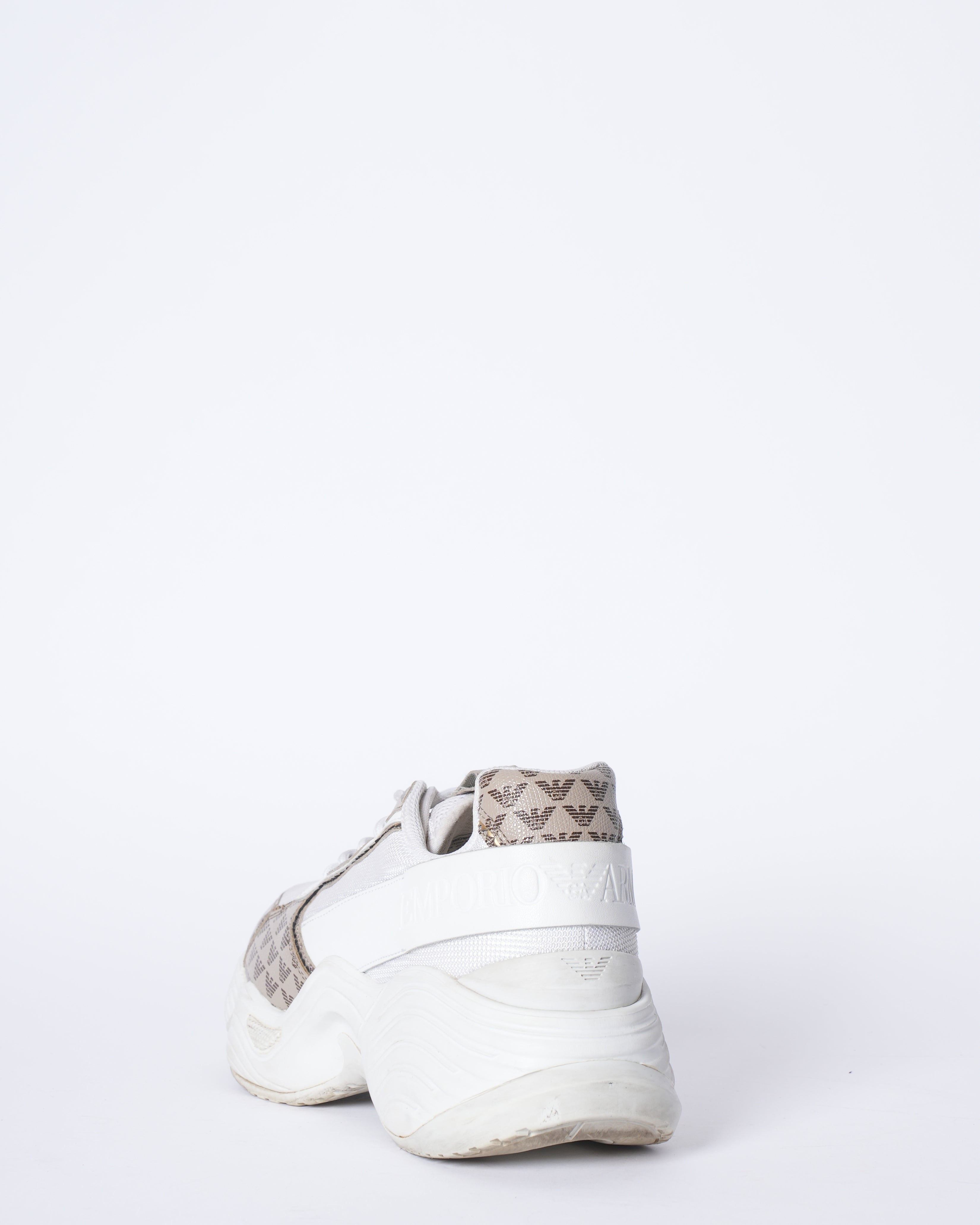 Armani Monogram Lace-Up Sneakers