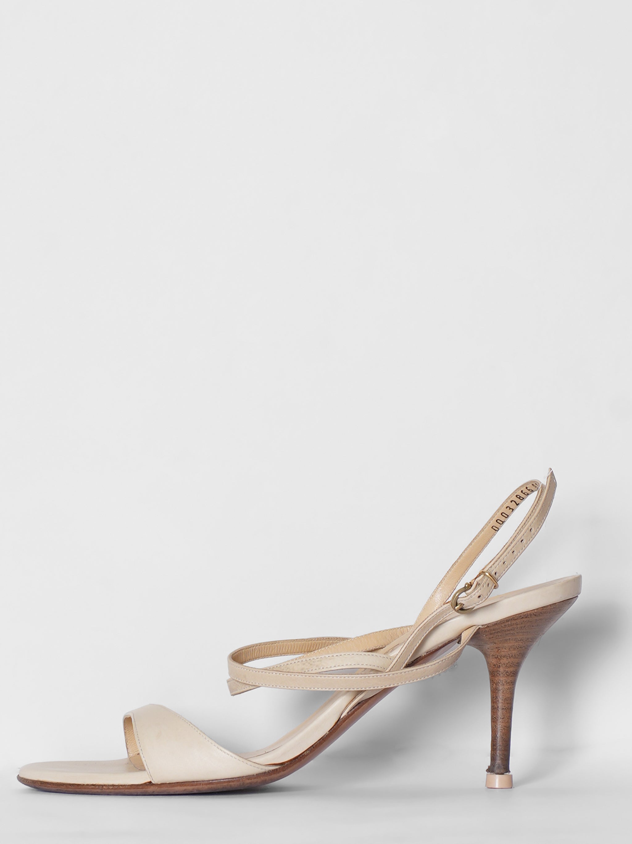 Salvatore Ferragamo Off-White Strappy Heels