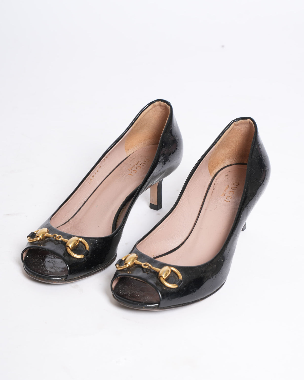 Gucci Horsebit Peep Toe Kitten Heels