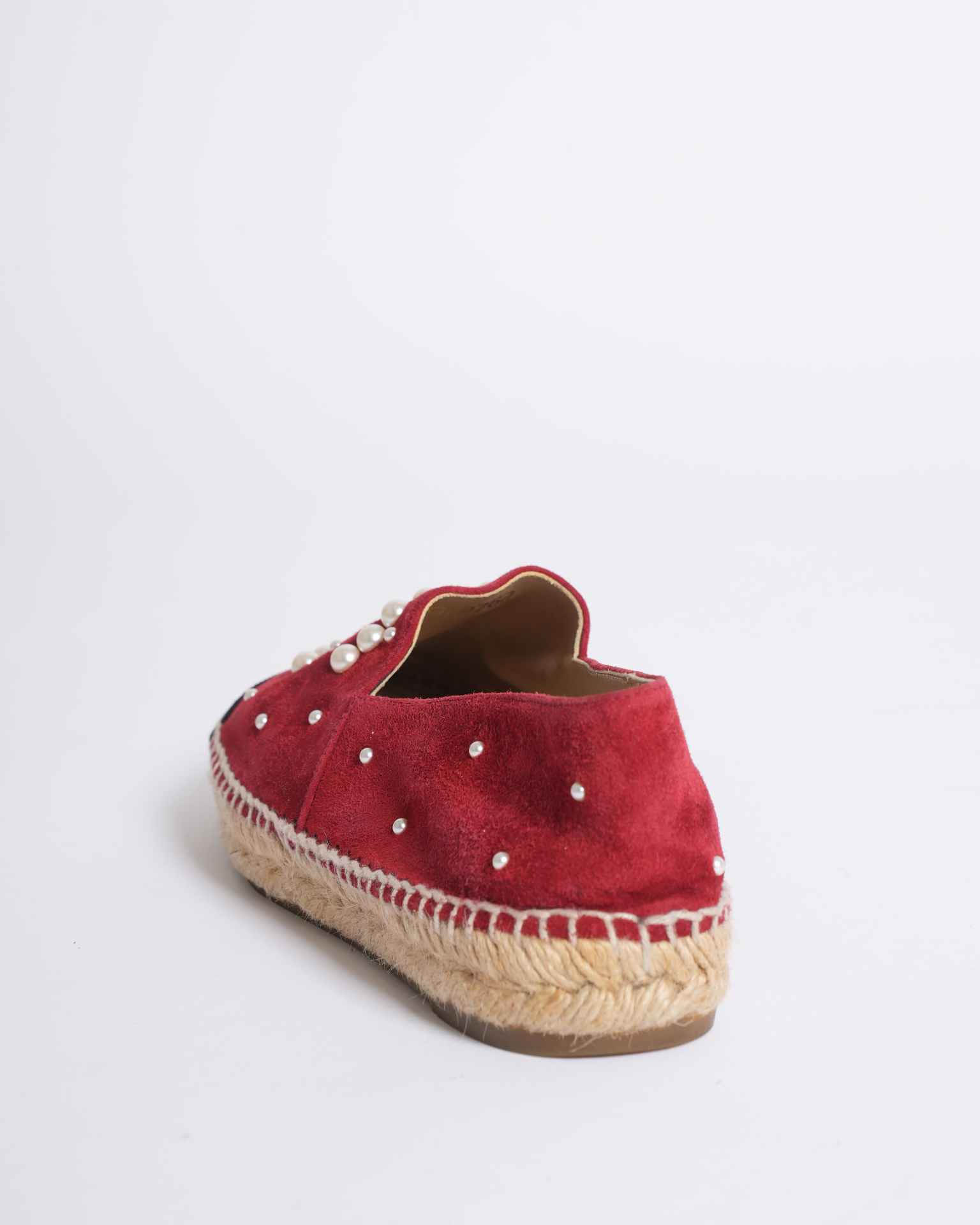 Chanel Suede Pearl CC Espadrilles