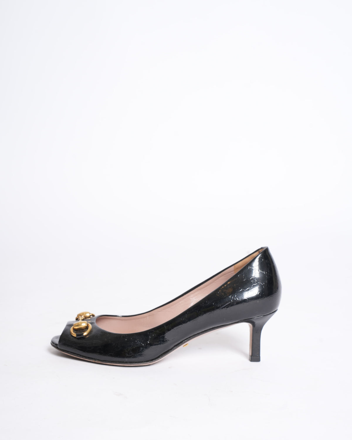 Gucci Horsebit Peep Toe Kitten Heels