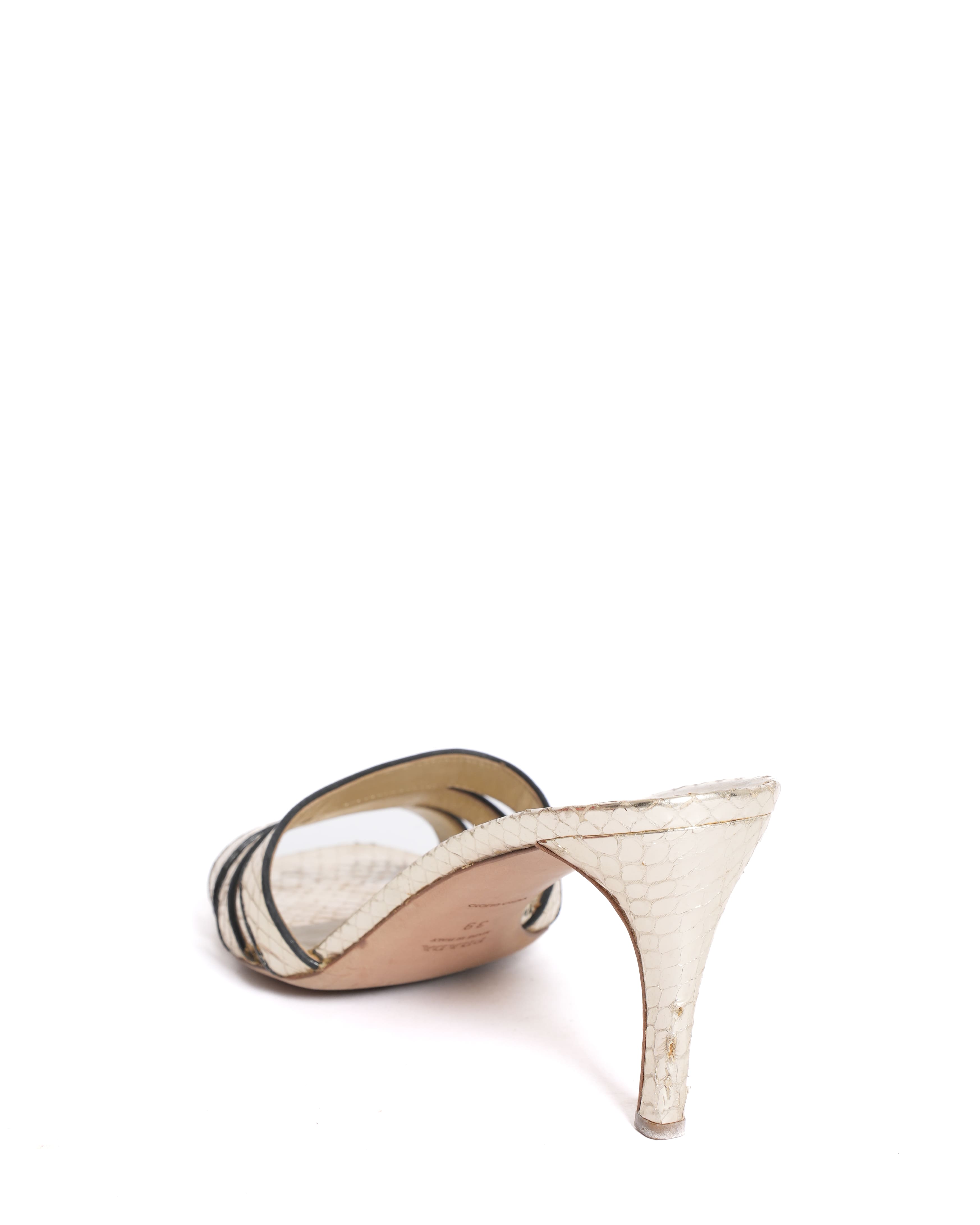 Prada Mules in Gold Tone