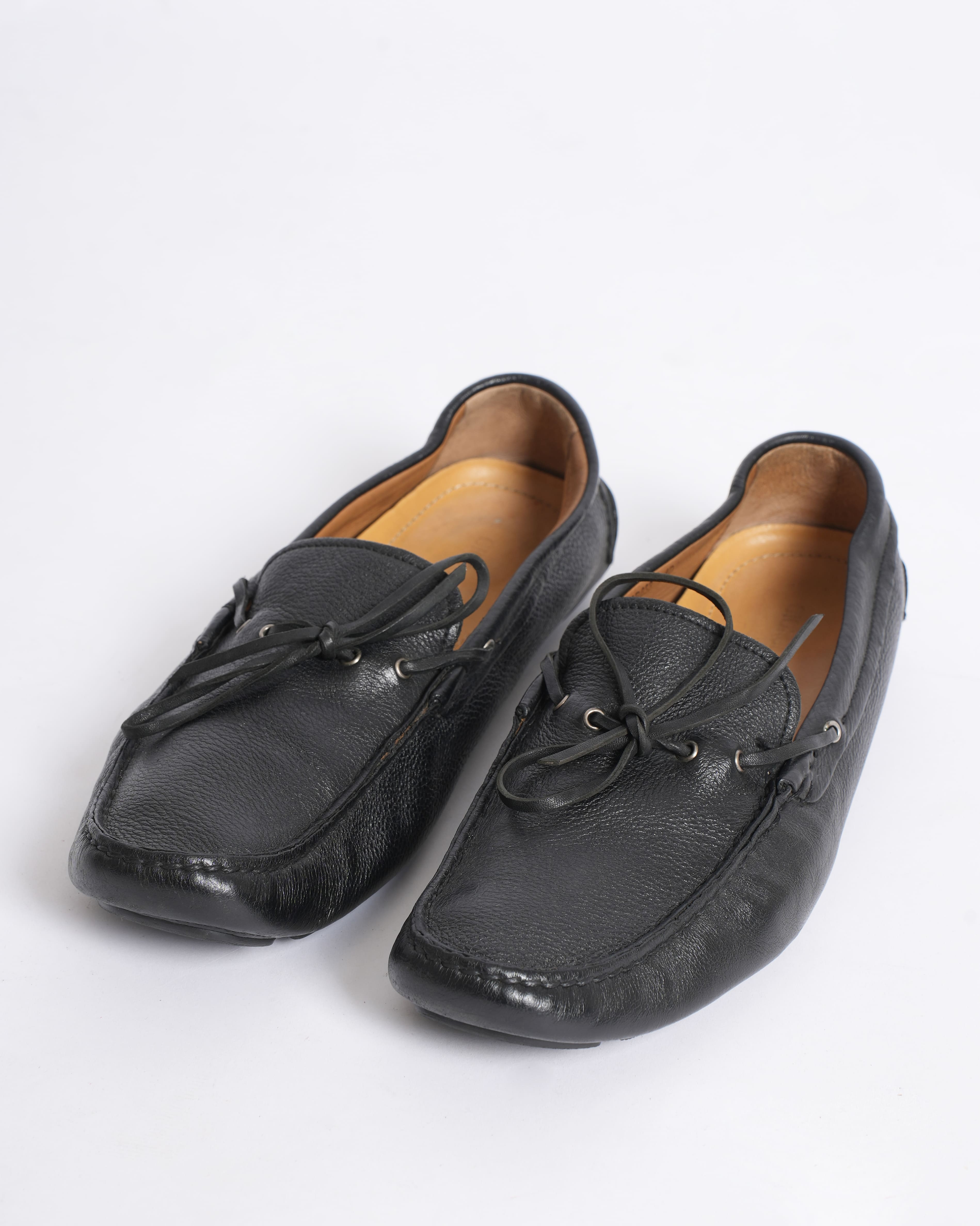 Giorgio Armani Black Leather Loafers