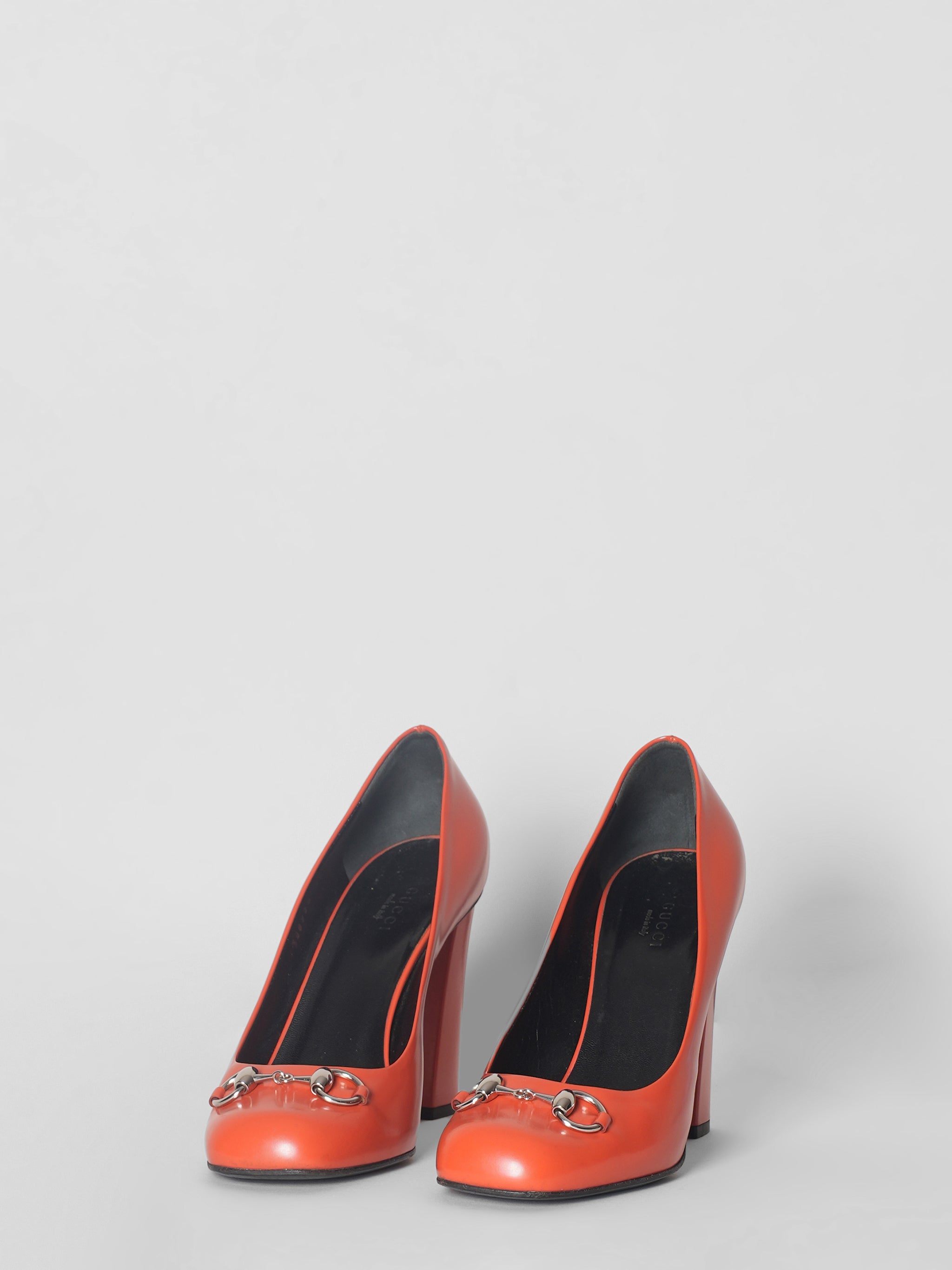 Gucci Horsebit Orange Block Heels