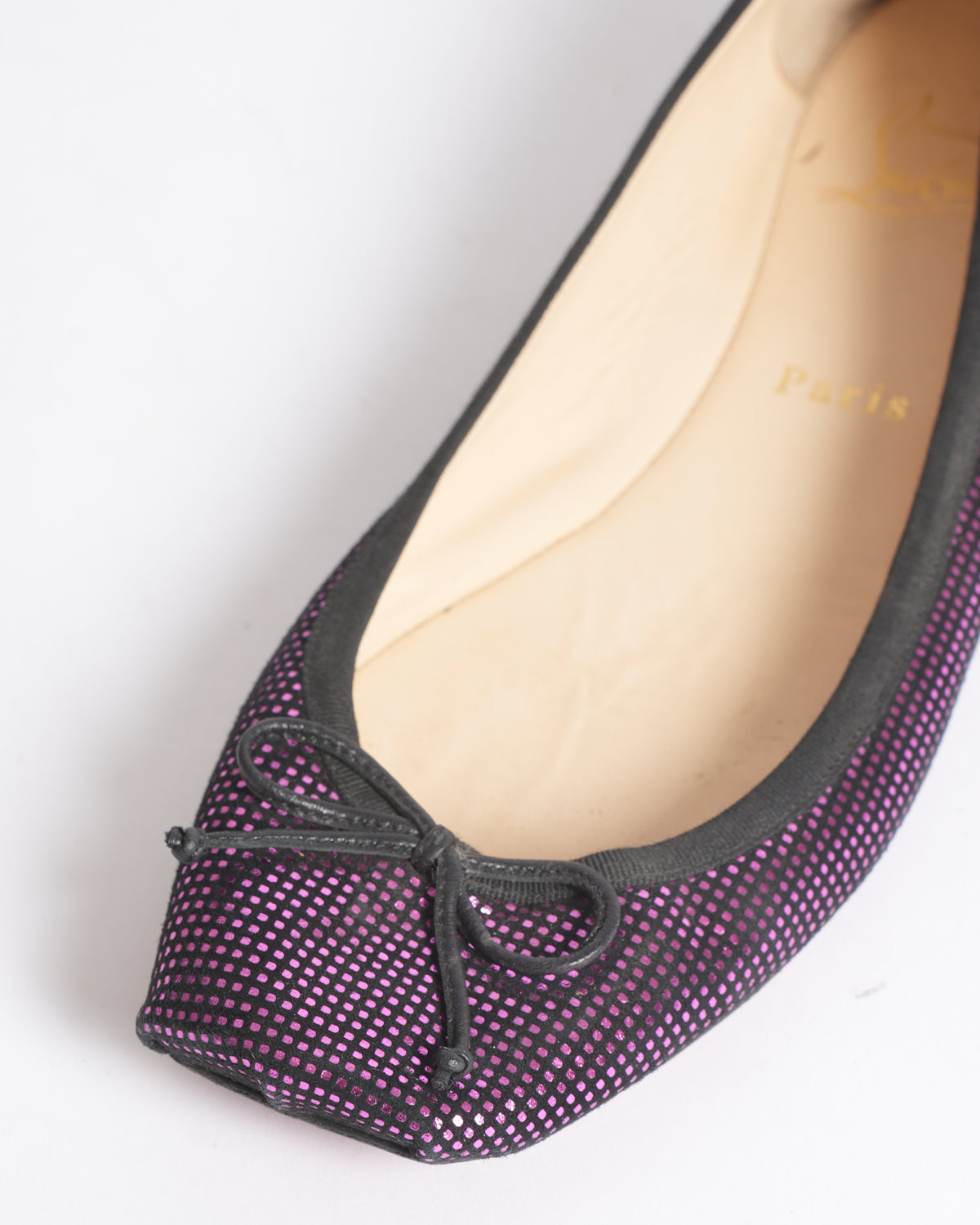 Christian Louboutin Purple & Black Suede Rosella Ballet Flats