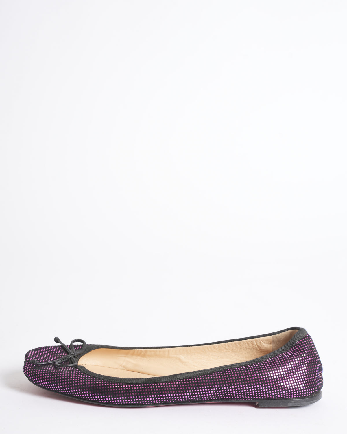 Christian Louboutin Purple & Black Suede Rosella Ballet Flats