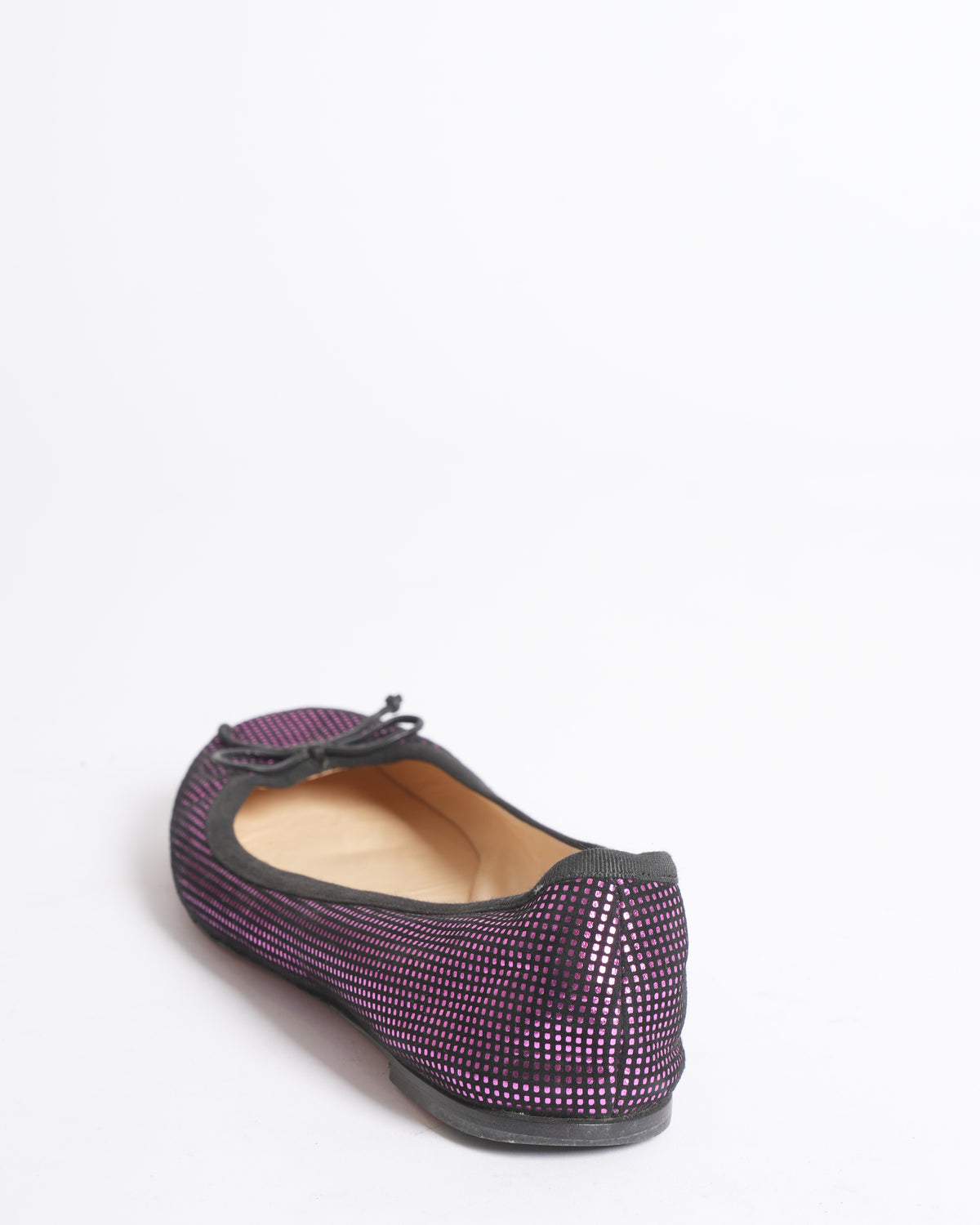 Christian Louboutin Purple & Black Suede Rosella Ballet Flats