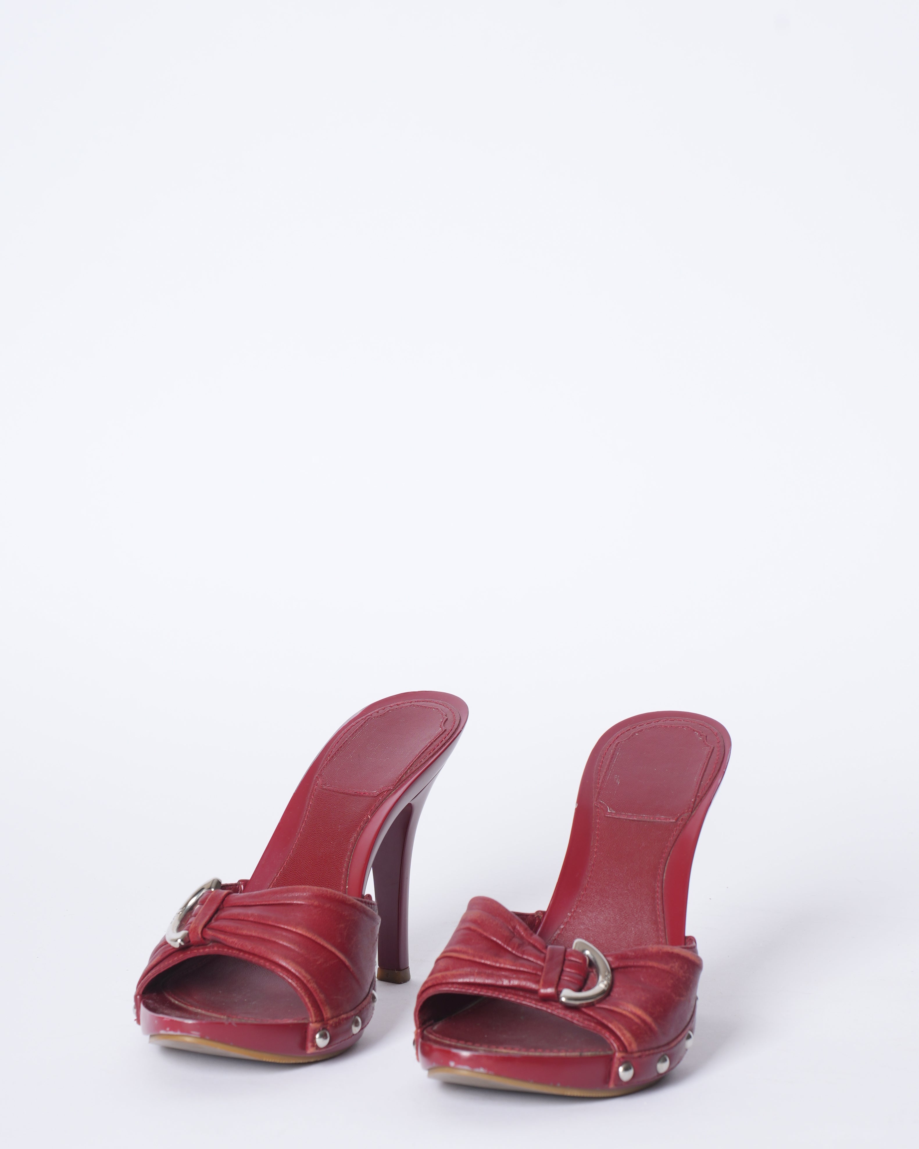 Christian Dior :eather Open Toe Clog Sandals