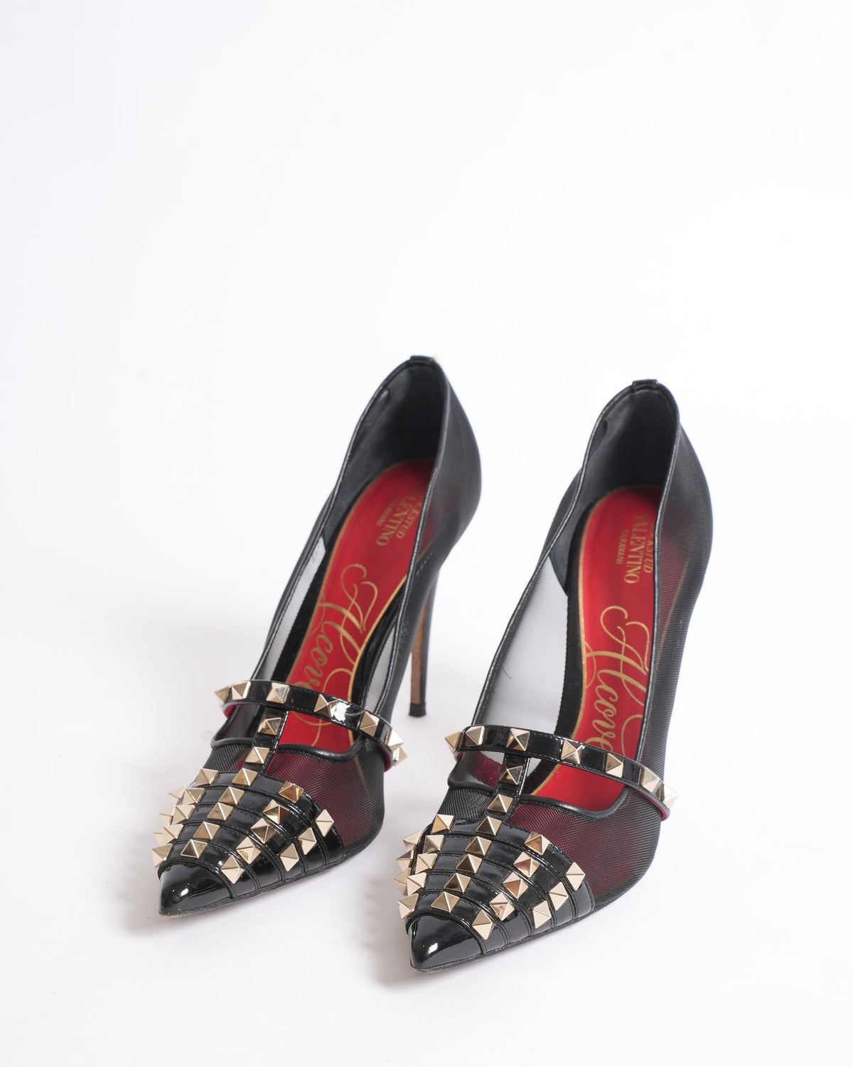Valentino Black Patent Leather Rockstud Heels