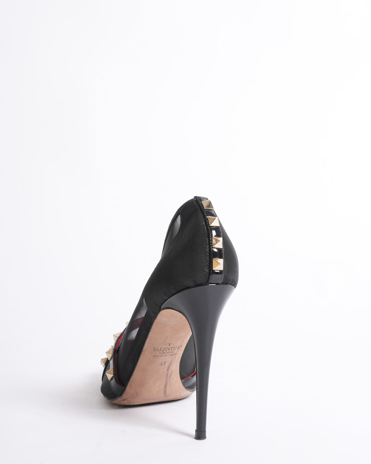 Valentino Black Patent Leather Rockstud Heels