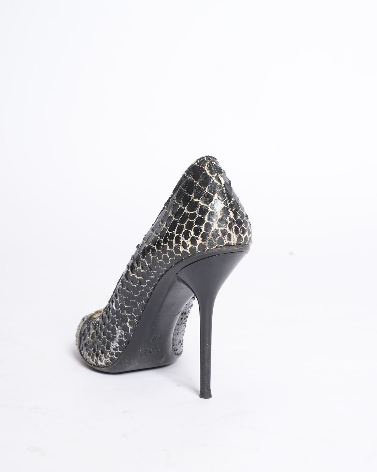 Gucci snakeskin black heels