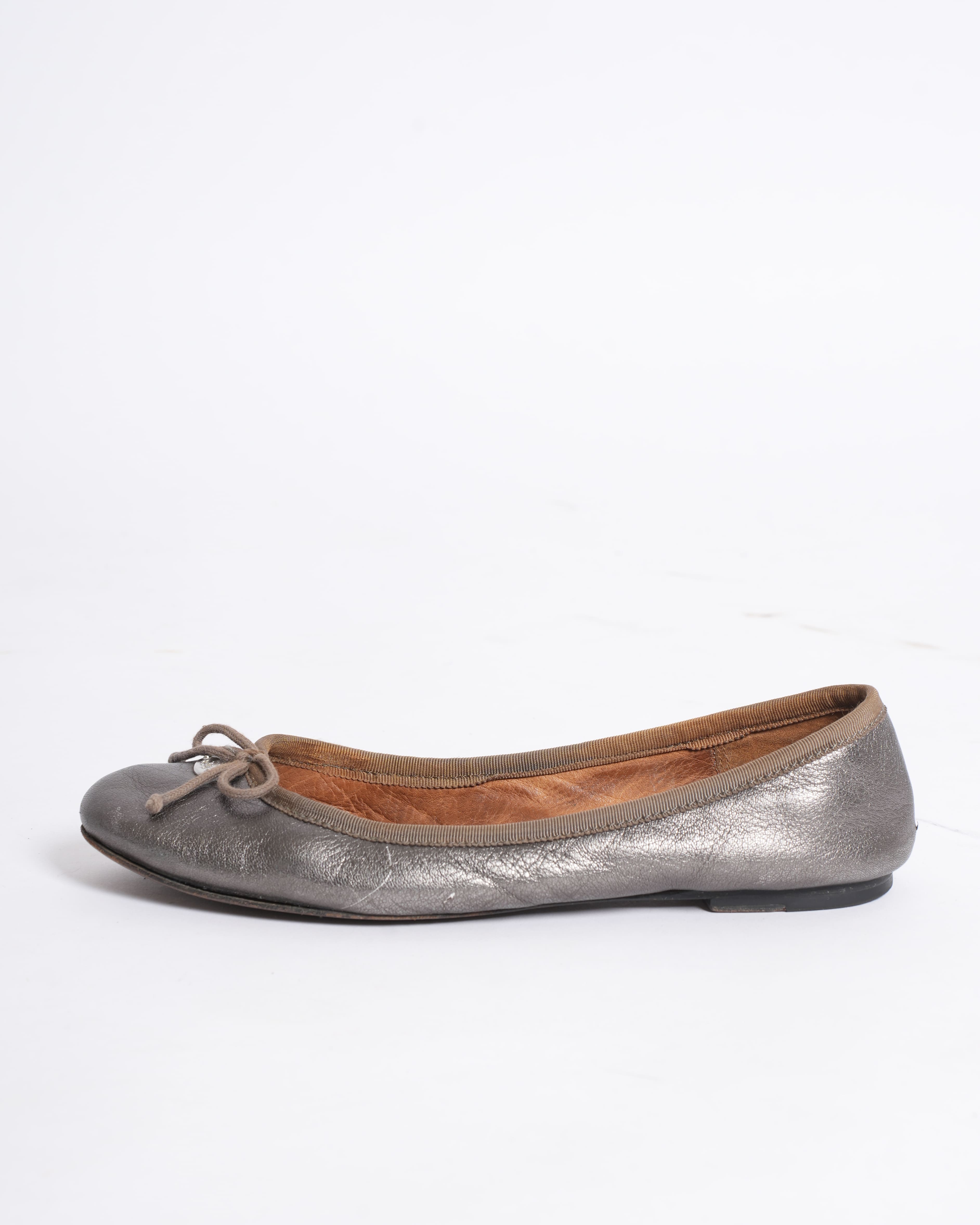 Coach Gunmetal Ballet Flat
