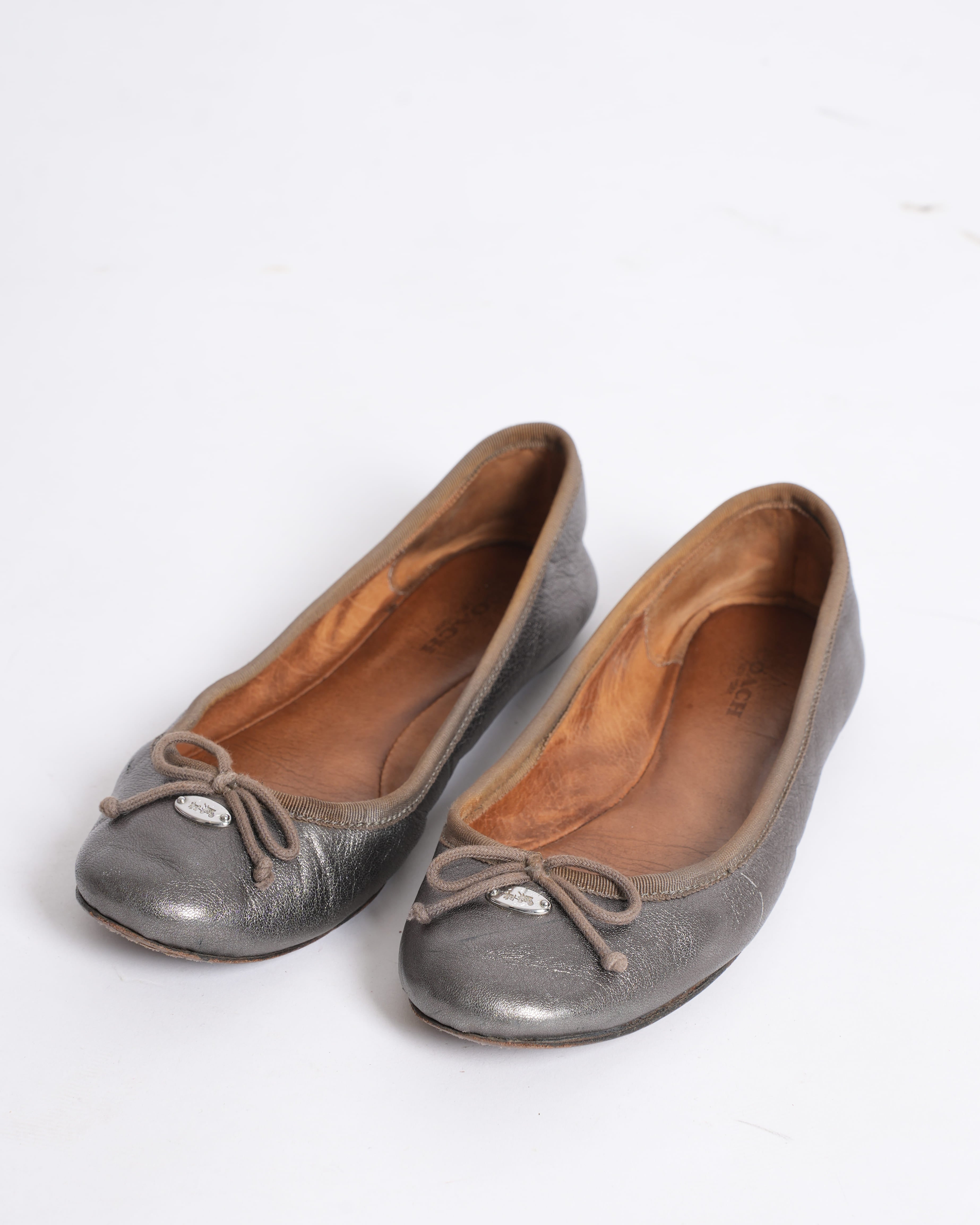 Coach Gunmetal Ballet Flat
