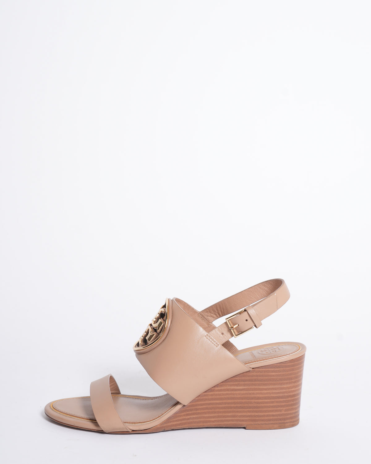 Tory Burch Miller Block Heels In Beige