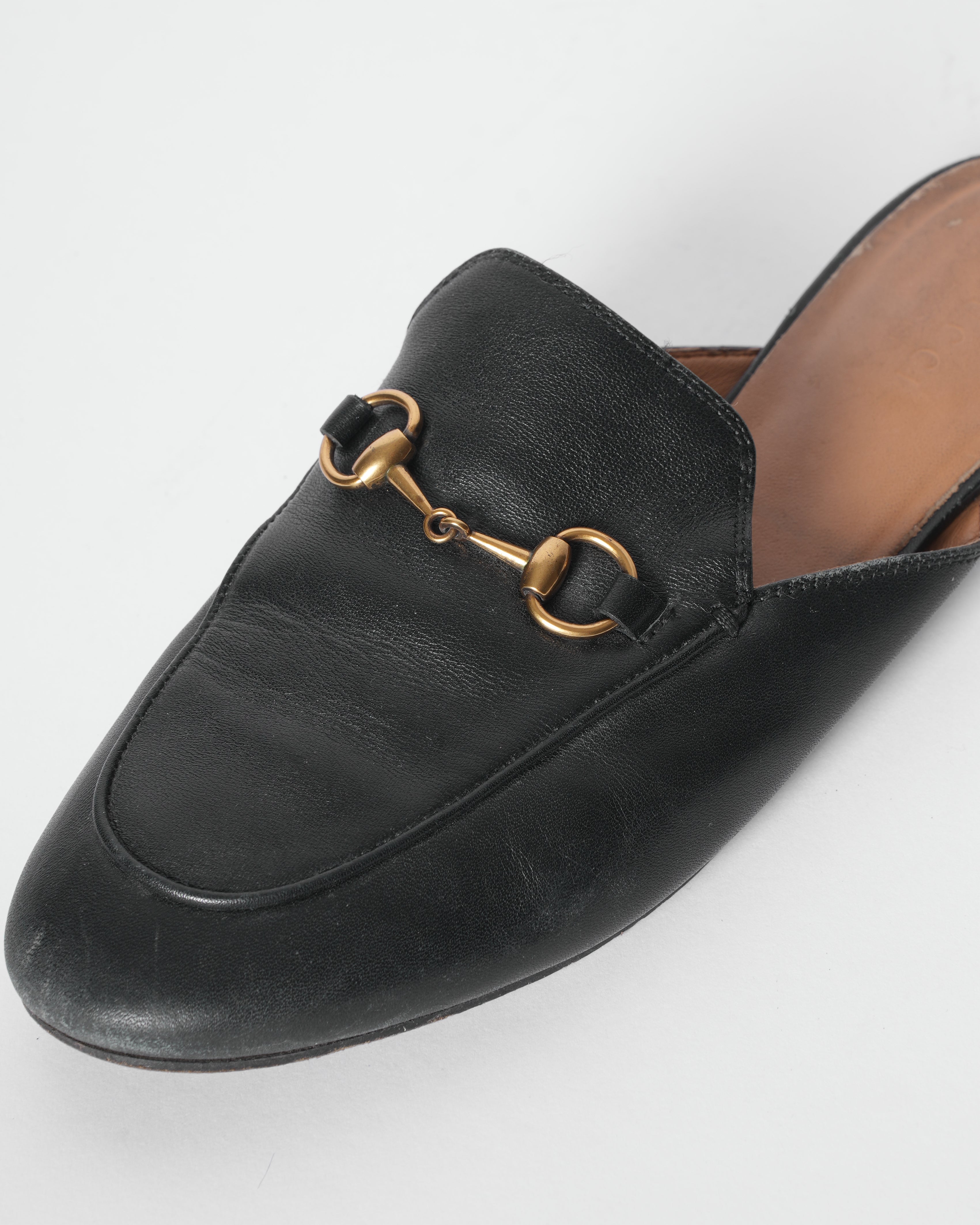 Gucci Women's Princetown Leather Mules In Black