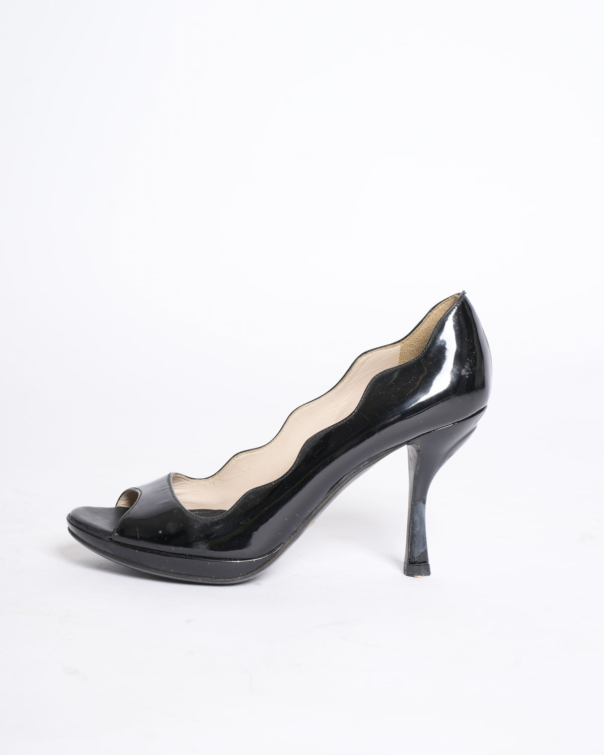 Prada Black Patent Leather Pump Heels
