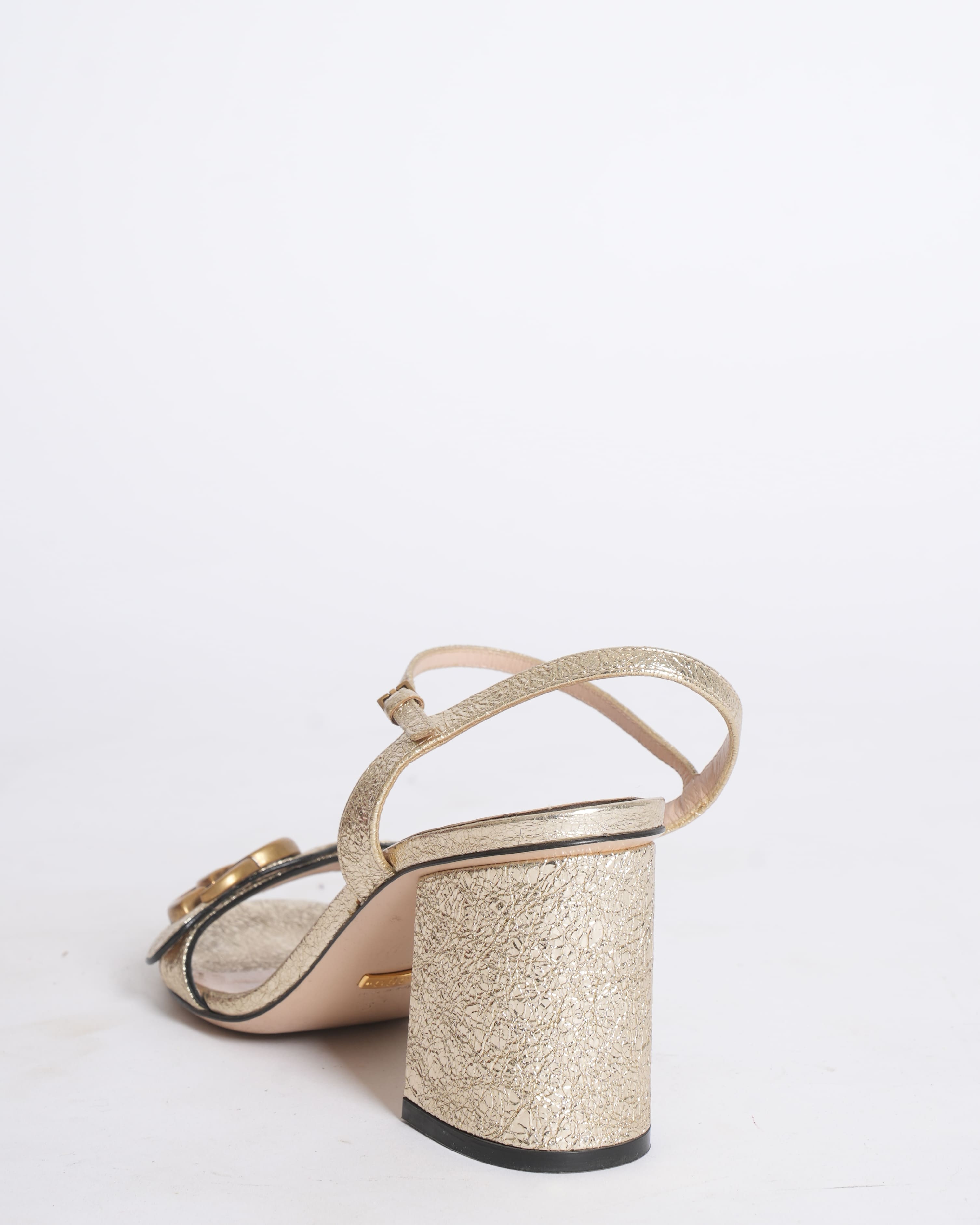 Gucci Gold-Tone Foil Finish Heels