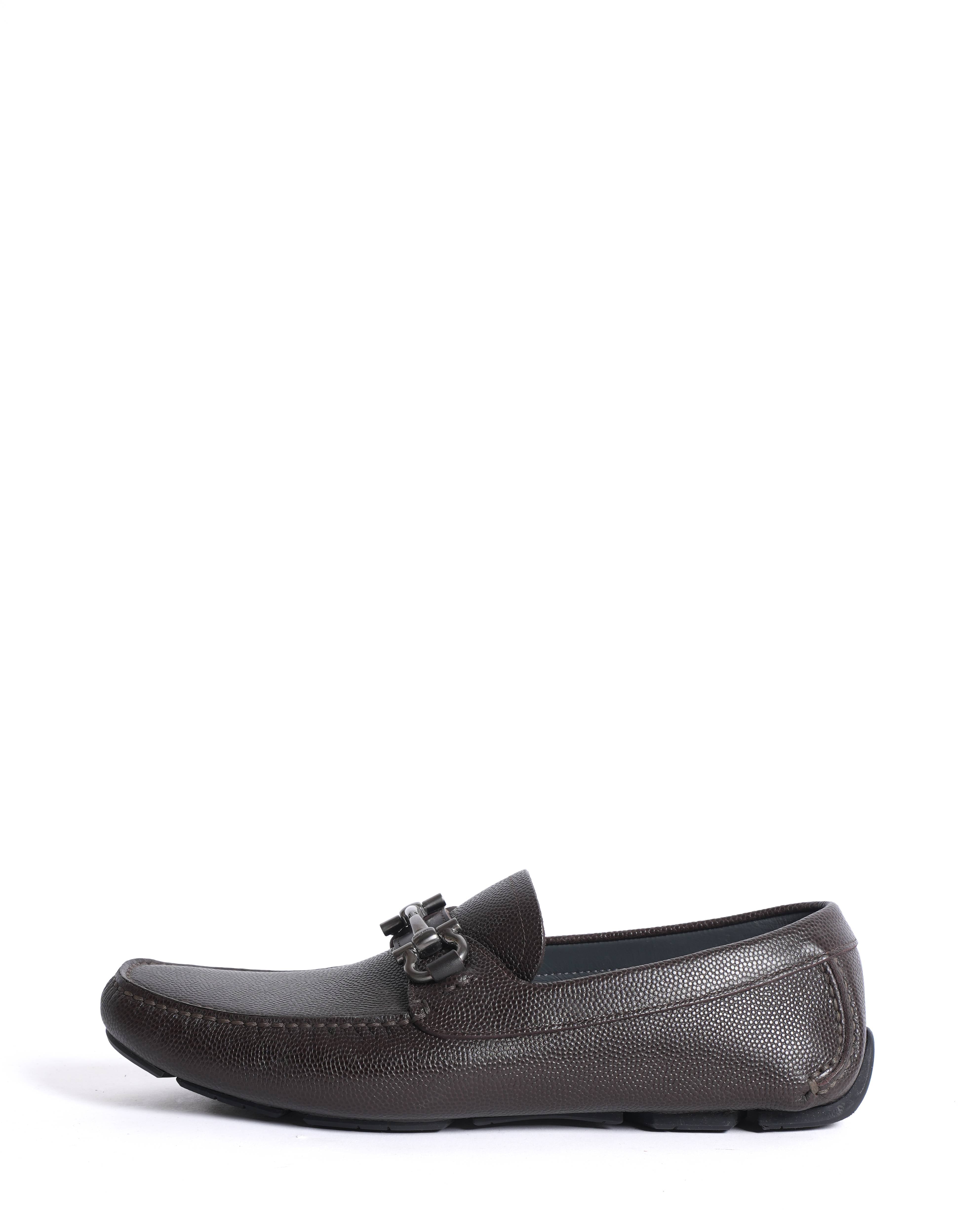 Salvatore Ferragamo brown leather men's loafers