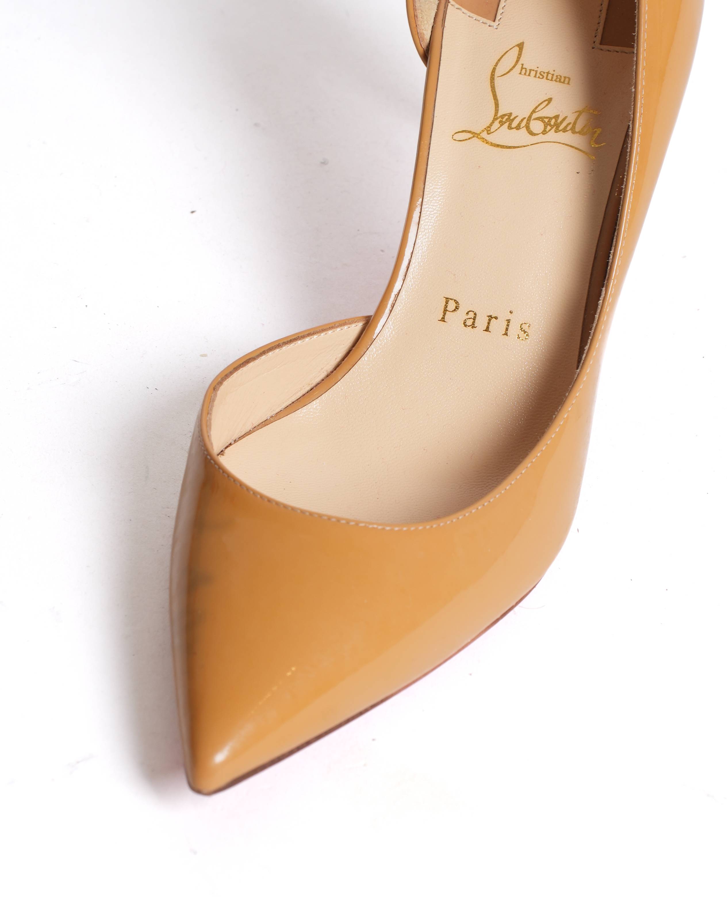 Christian louboutin Mustard yellow patent leather heels