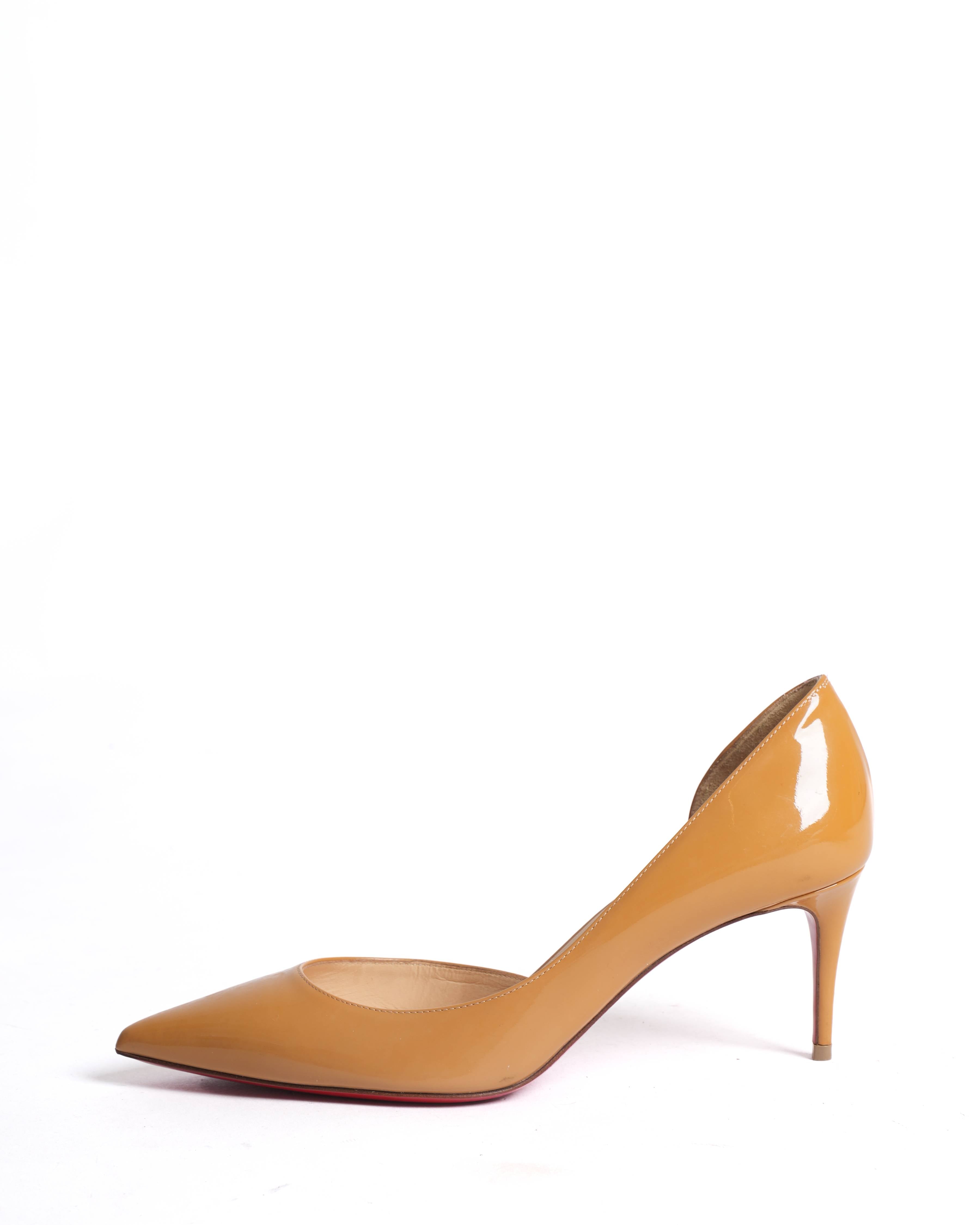Christian louboutin Mustard yellow patent leather heels