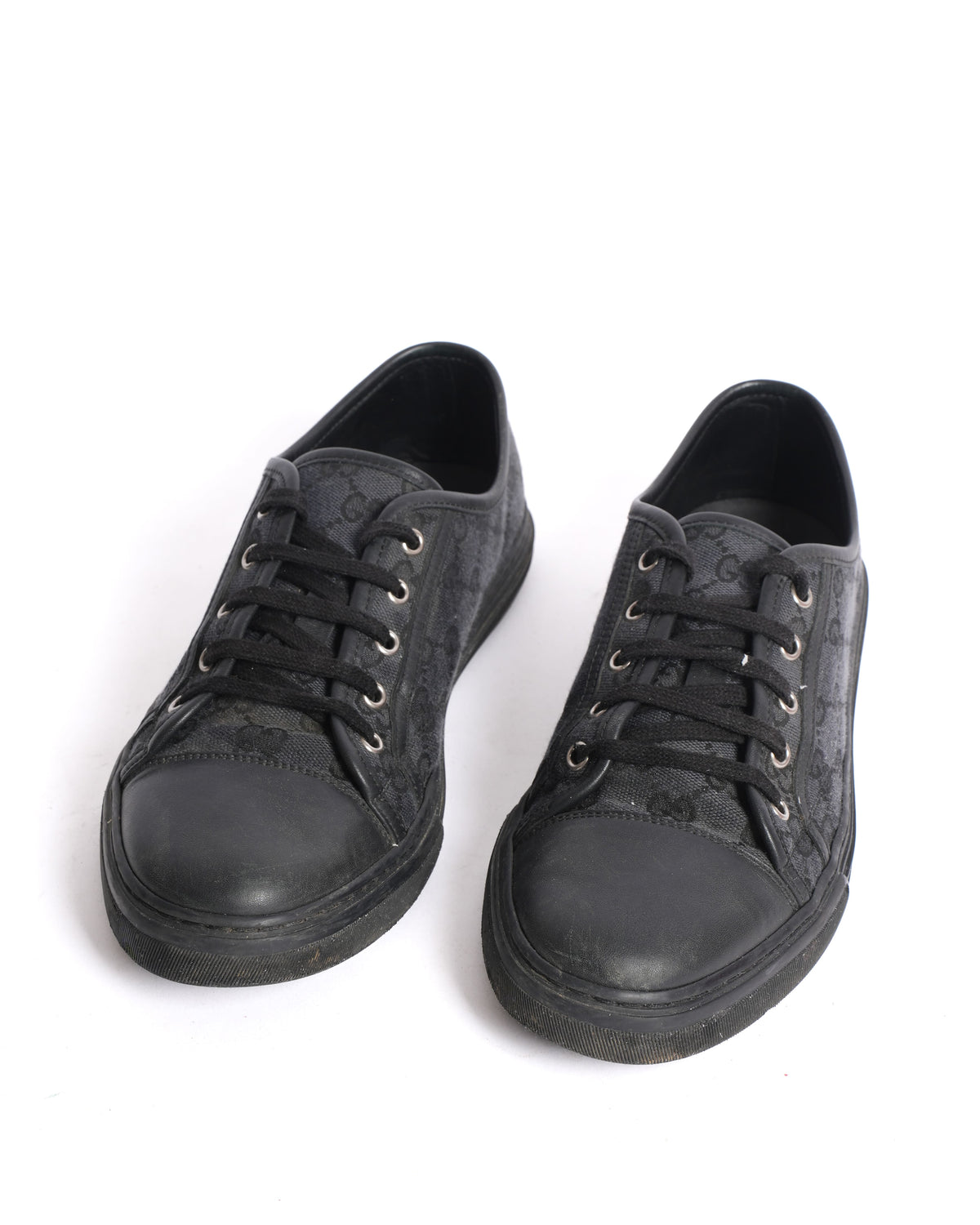 Gucci Men's Monogram Sneakers in Black