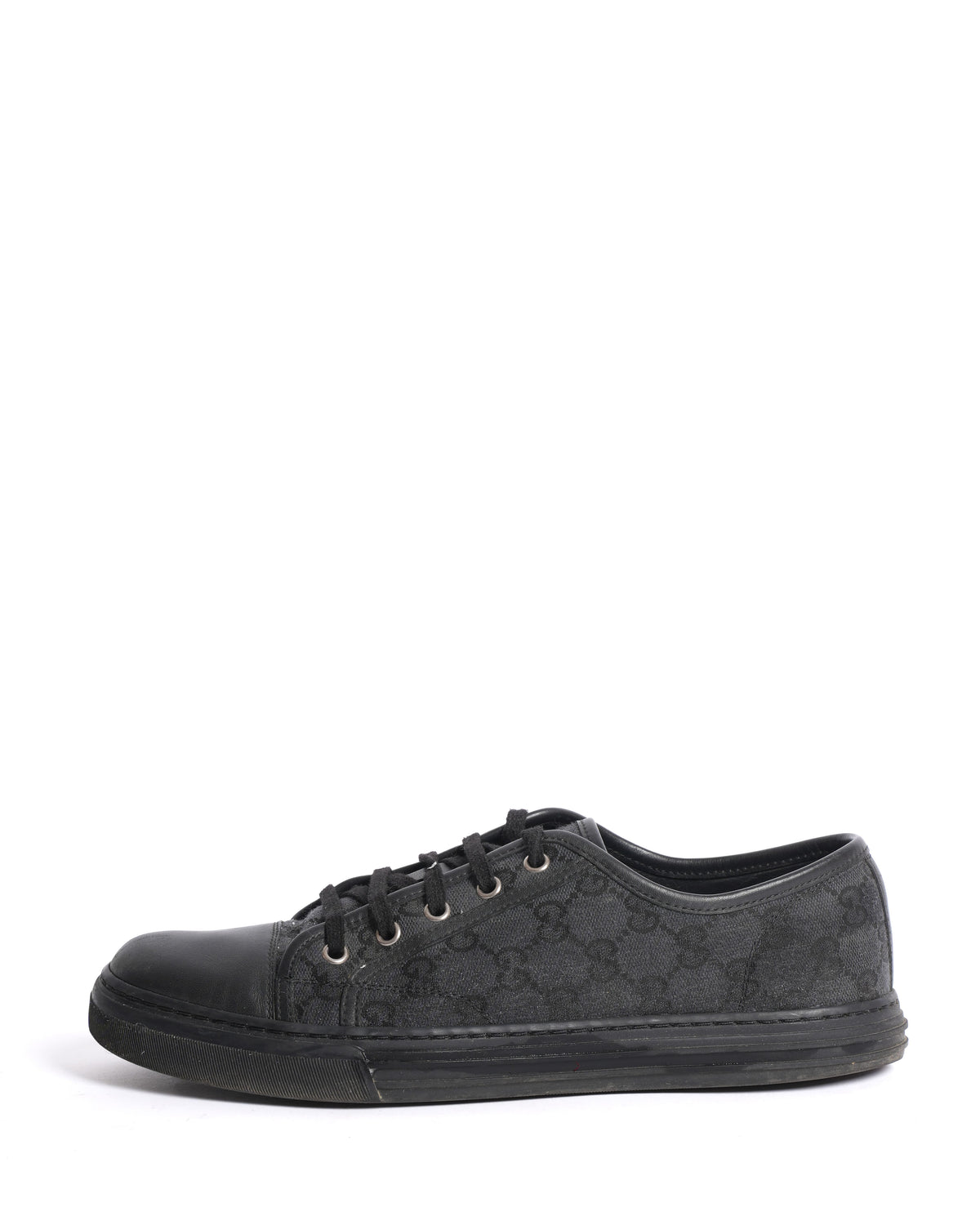 Gucci Men's Monogram Sneakers in Black