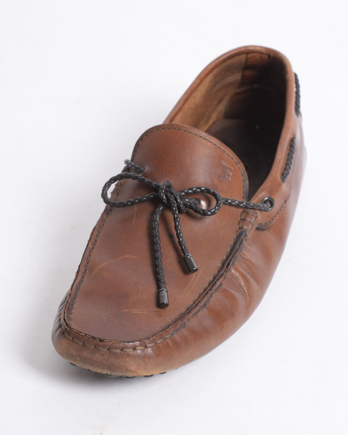 Tods brown leather loafers