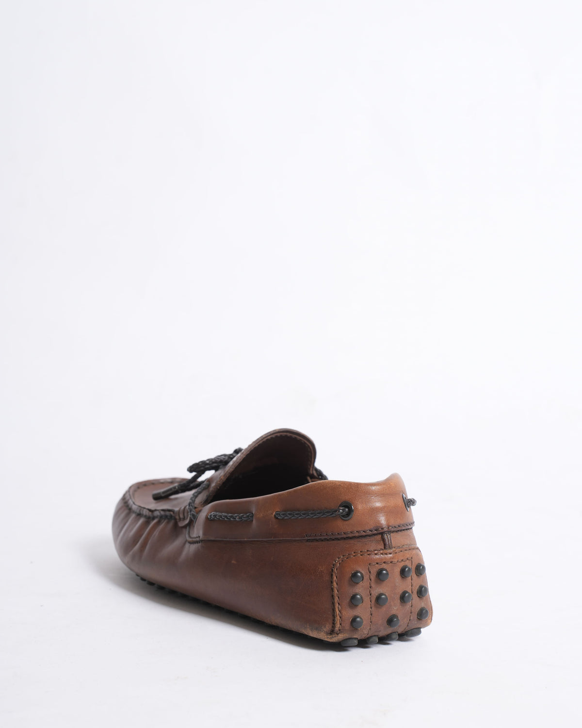 Tods brown leather loafers
