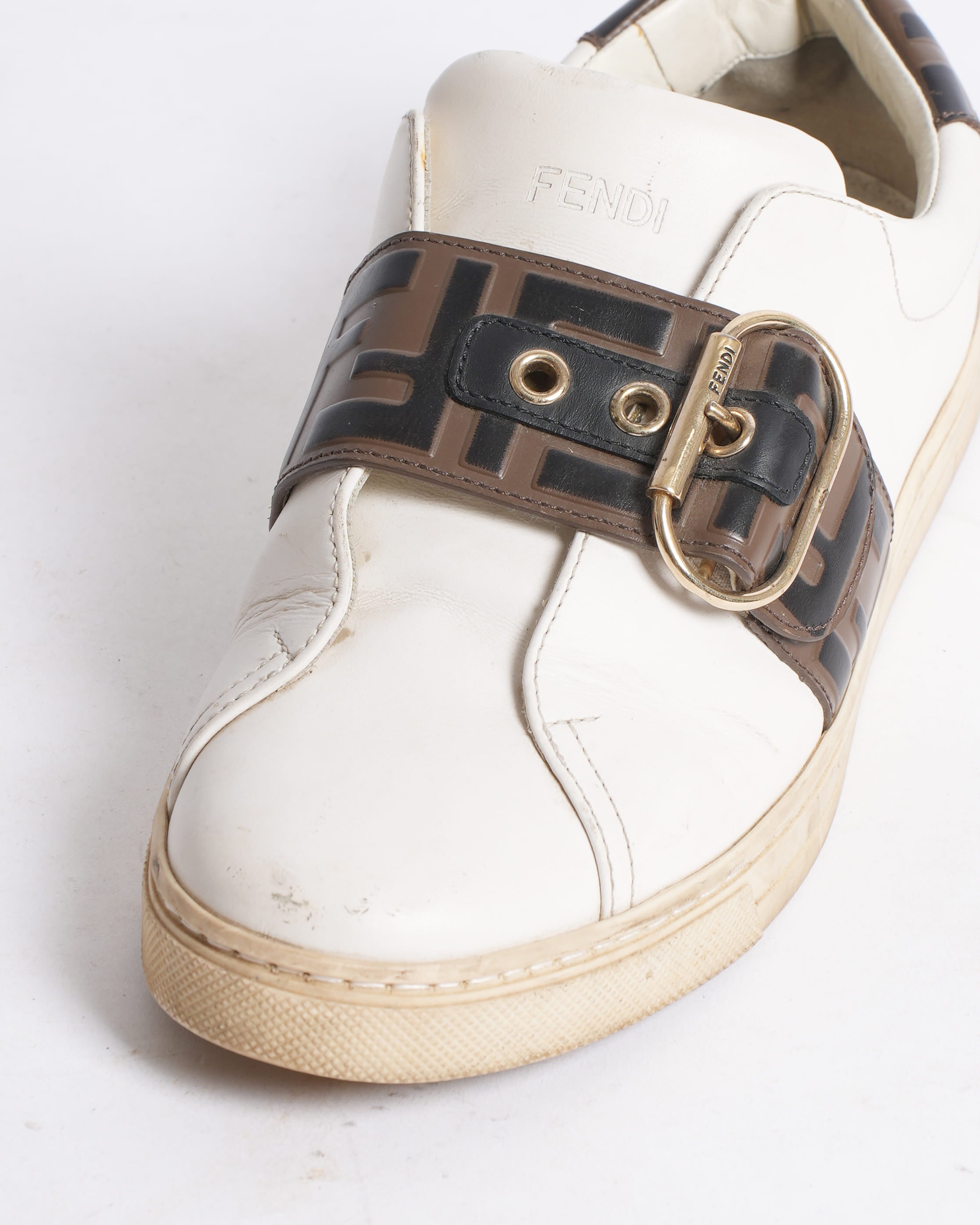 Fendi brown logo belt sneakers