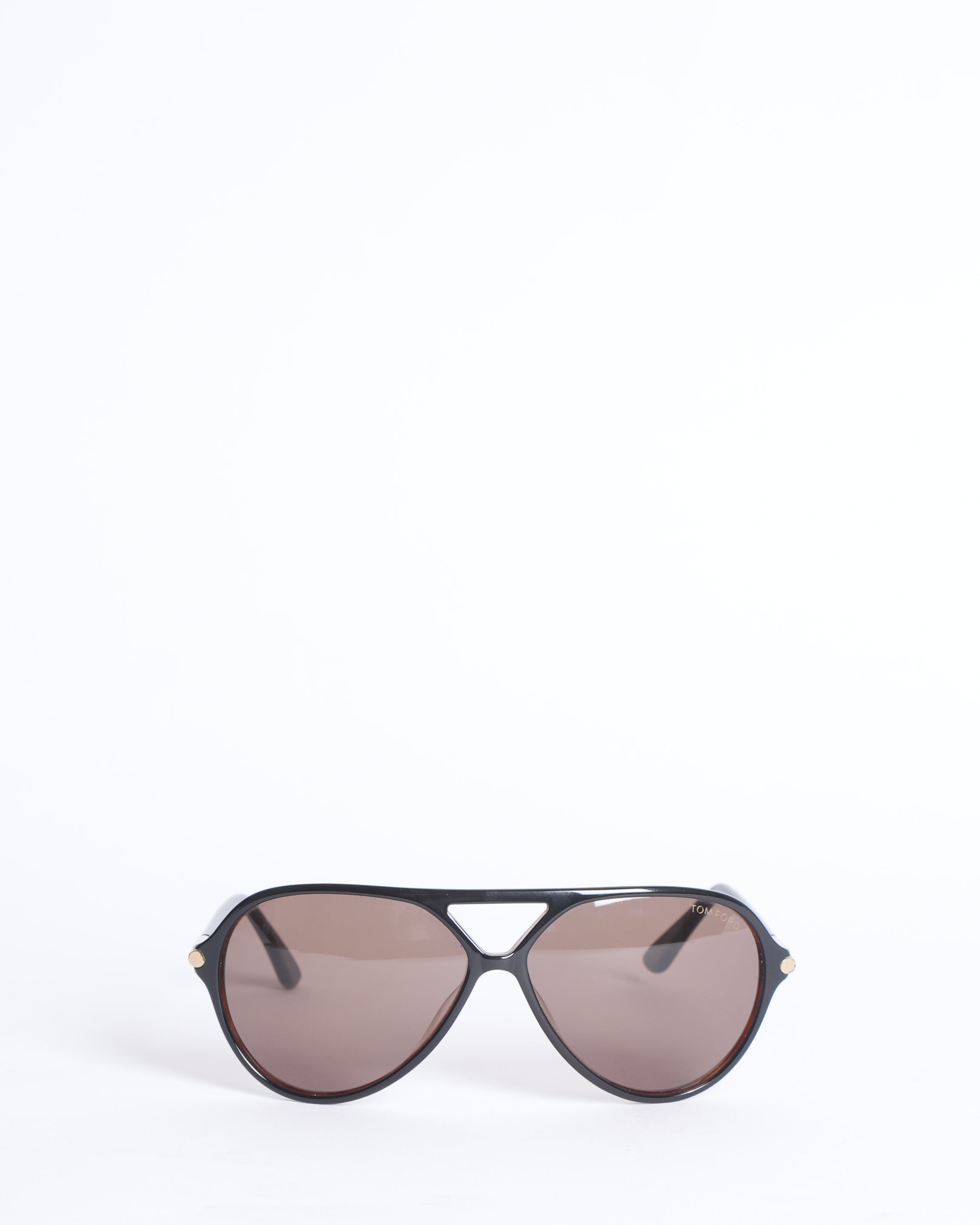 Tom Ford Wide Frame Aviater Shaped Sunglasses In Brown