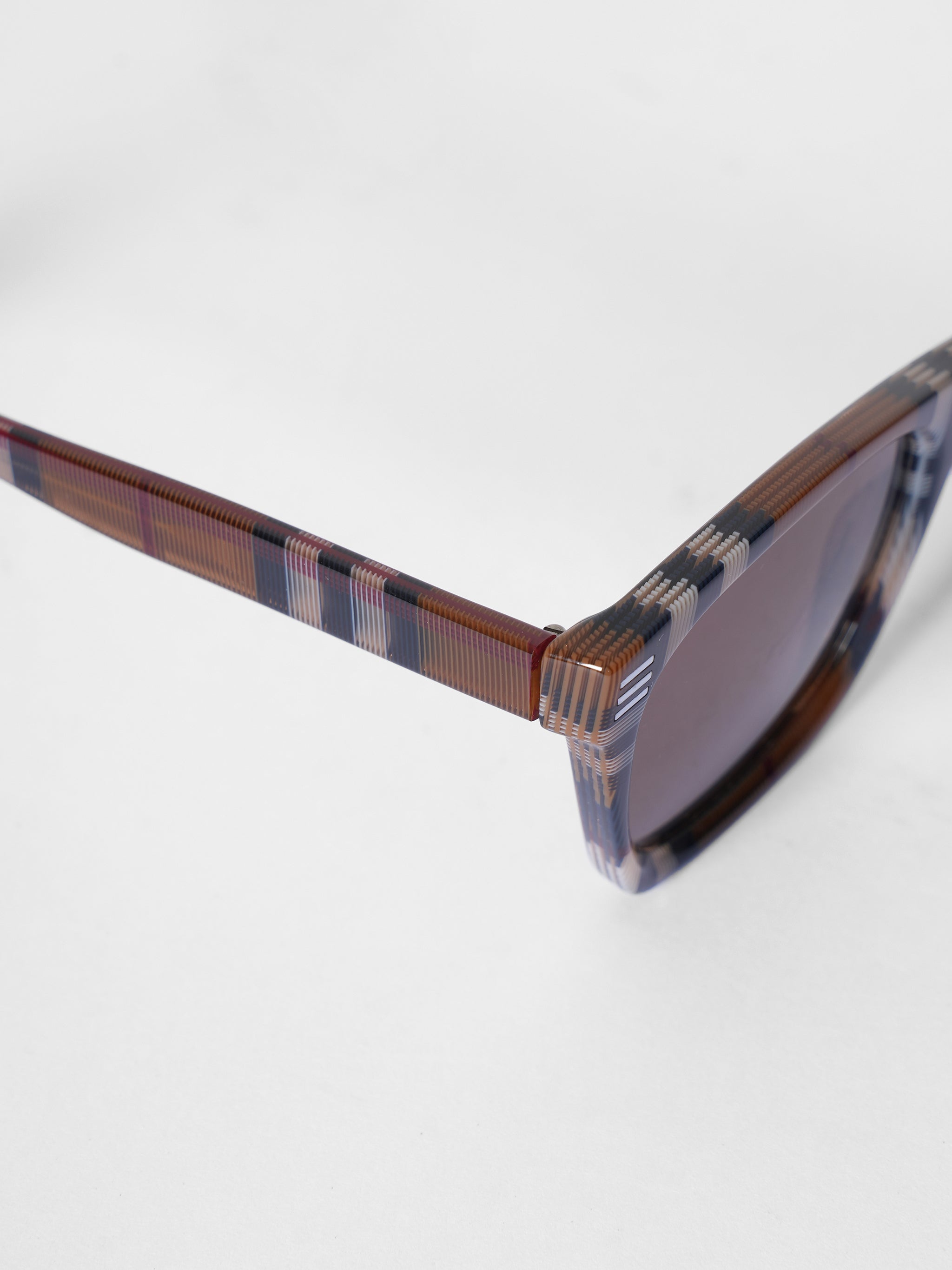 New Burberry Vintage Check Square Frame Sunglasses