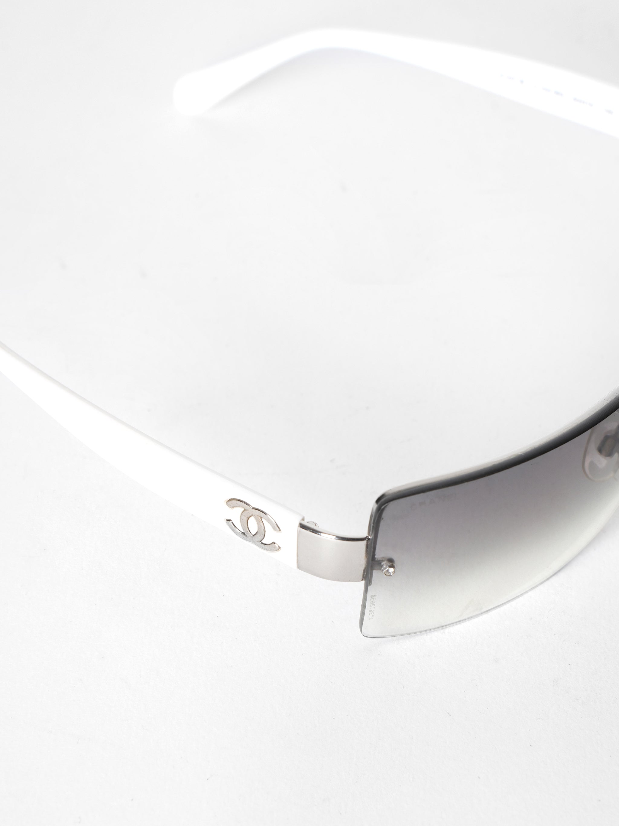 Chanel White Frameless CC Logo Sunglasses