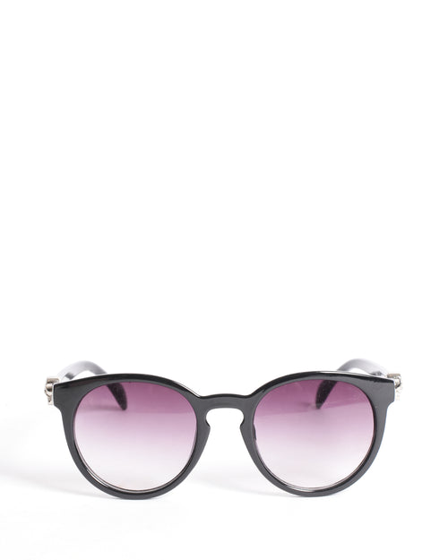 Alexander McQueen Women's Round Sunglasses with Black Frame