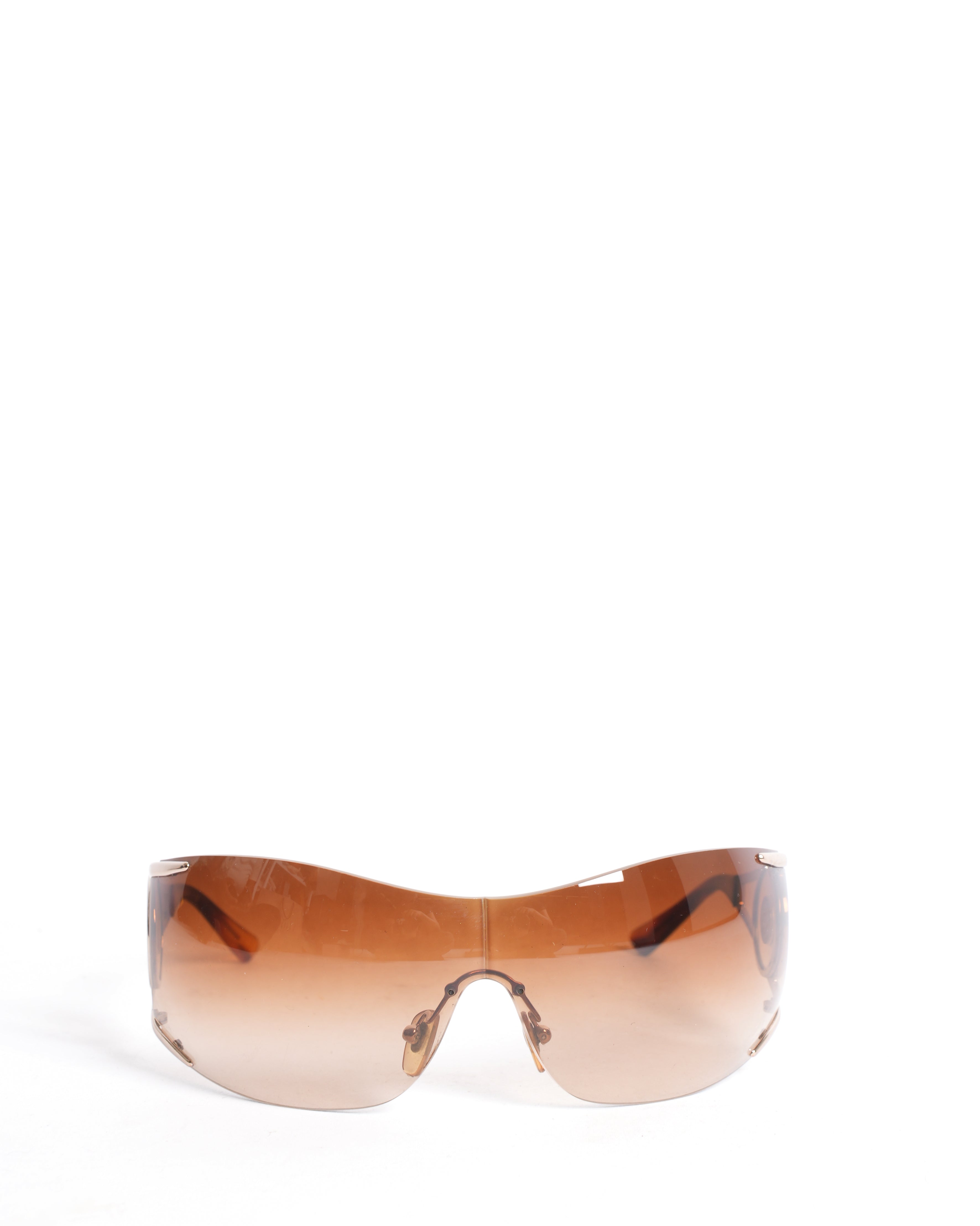 Versace Women's Wide Brimless Sunglasses in Brown
