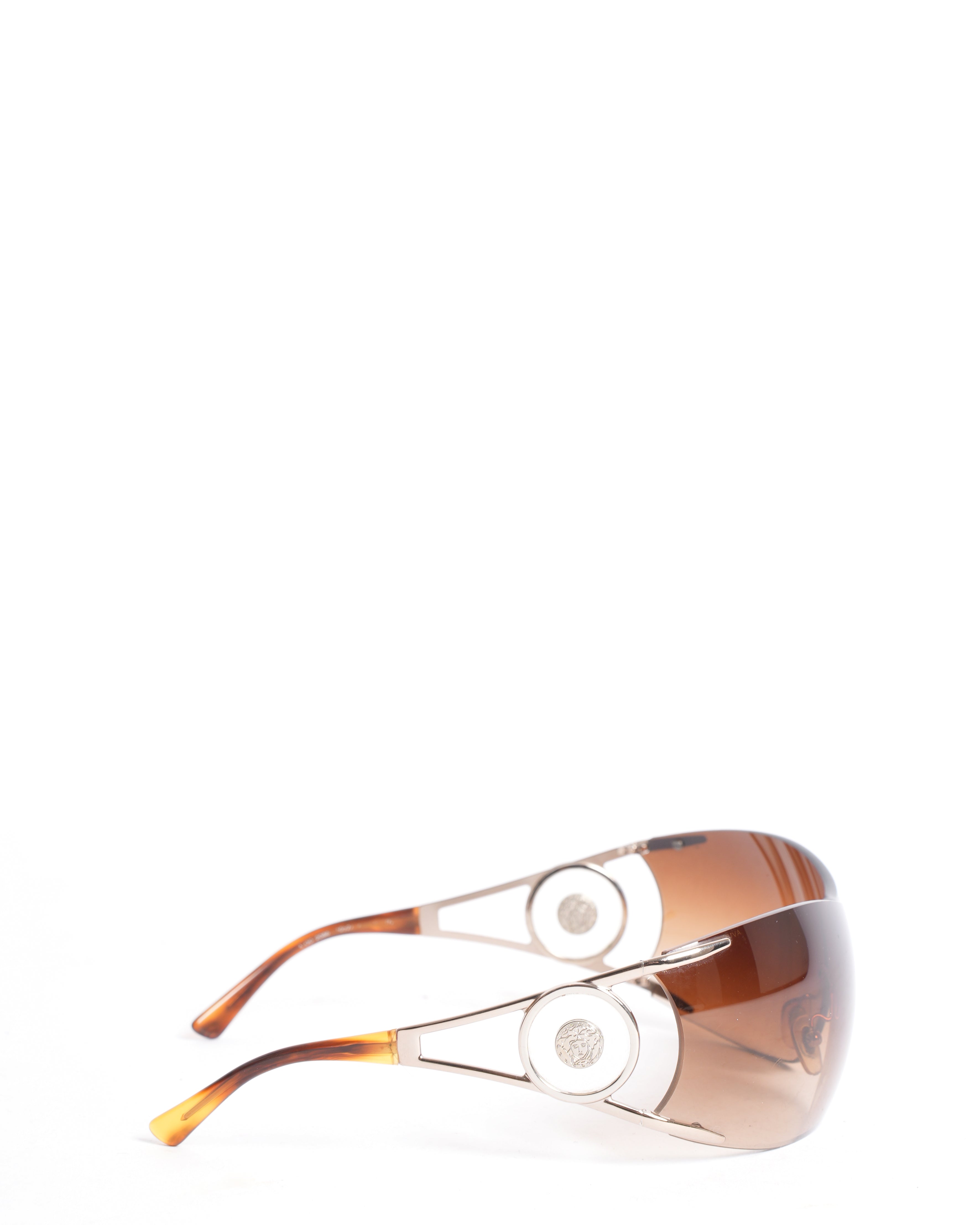 Versace Women's Wide Brimless Sunglasses in Brown