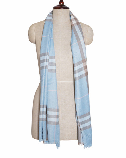New Burberry blue check scarf