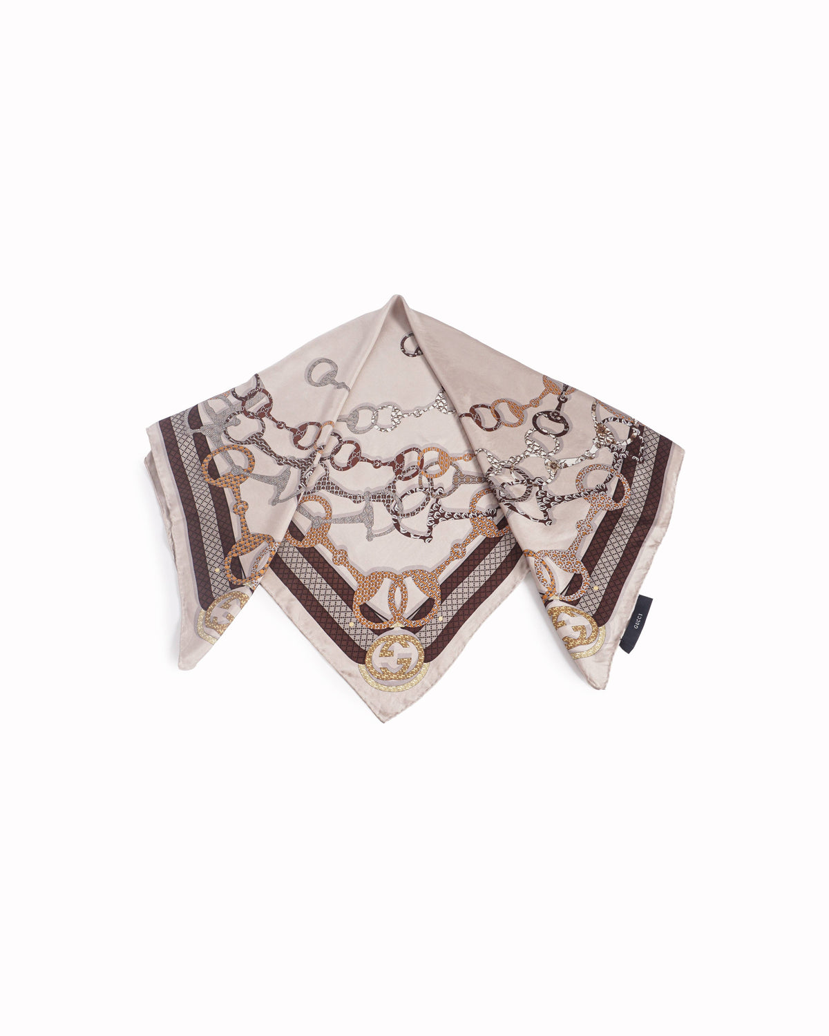 Gucci Horsebit & GG Print Silk Scarf