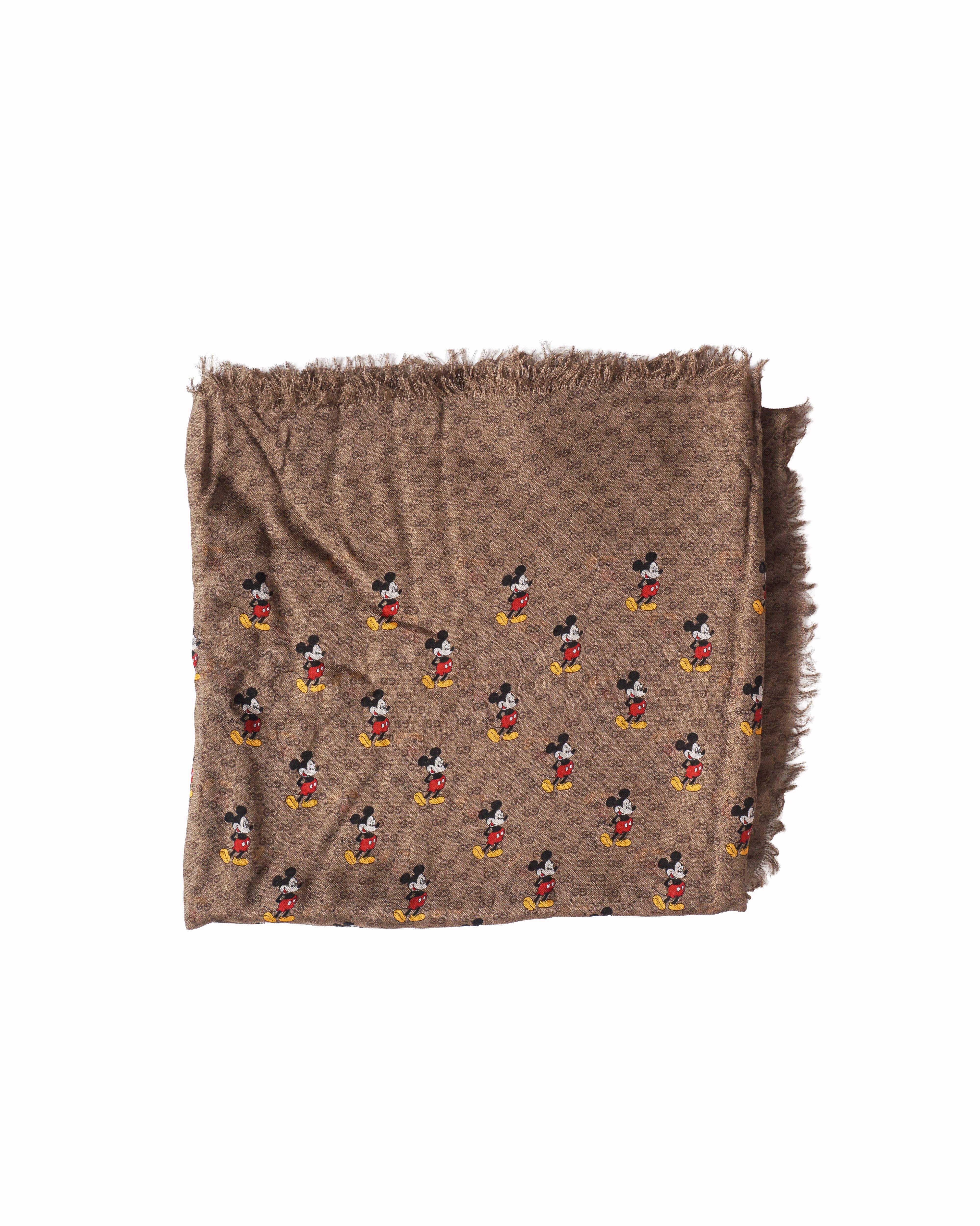 Gucci x Disney Mickey Mouse GG Monogram Silk-Wool Scarf