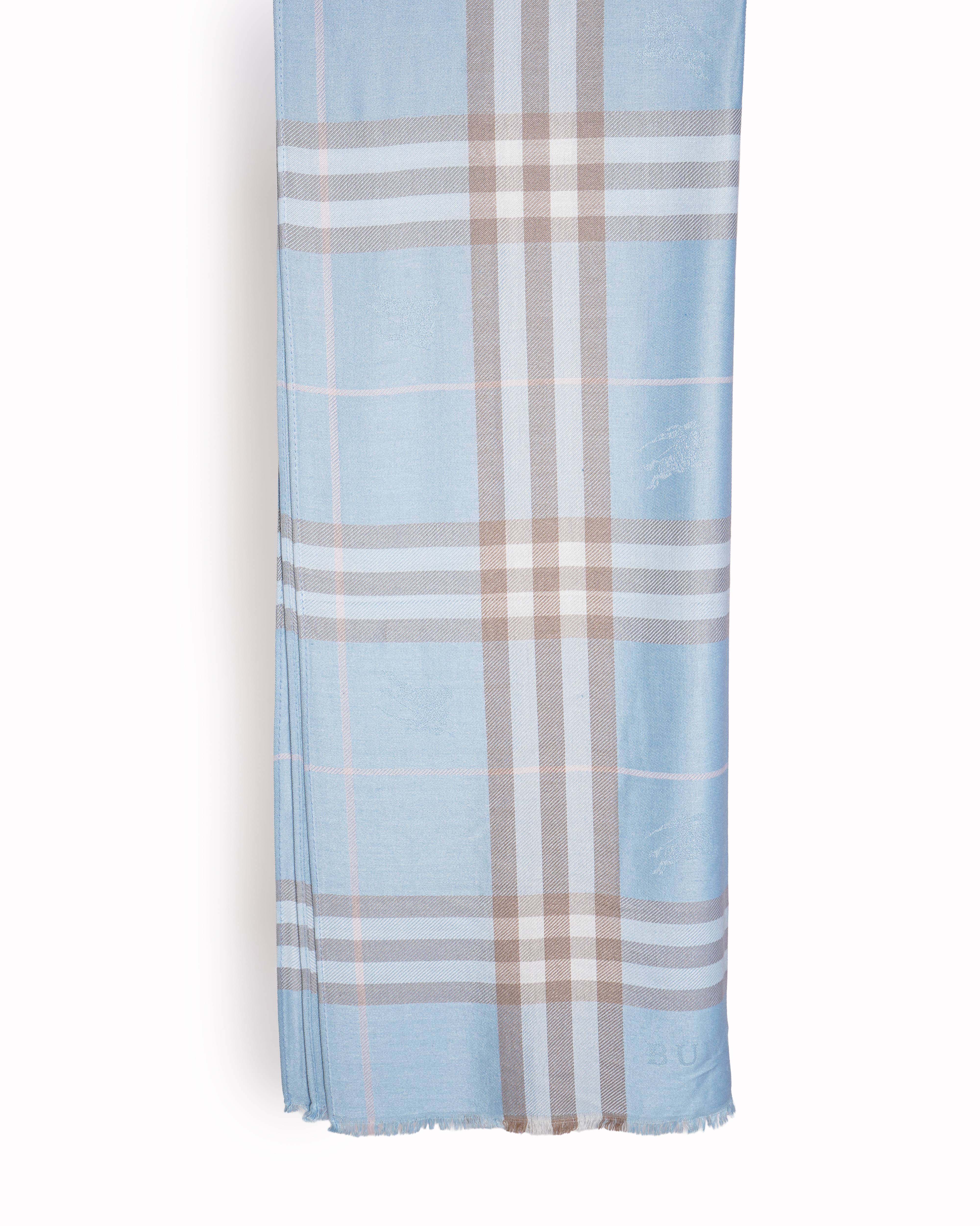 New Burberry blue check scarf