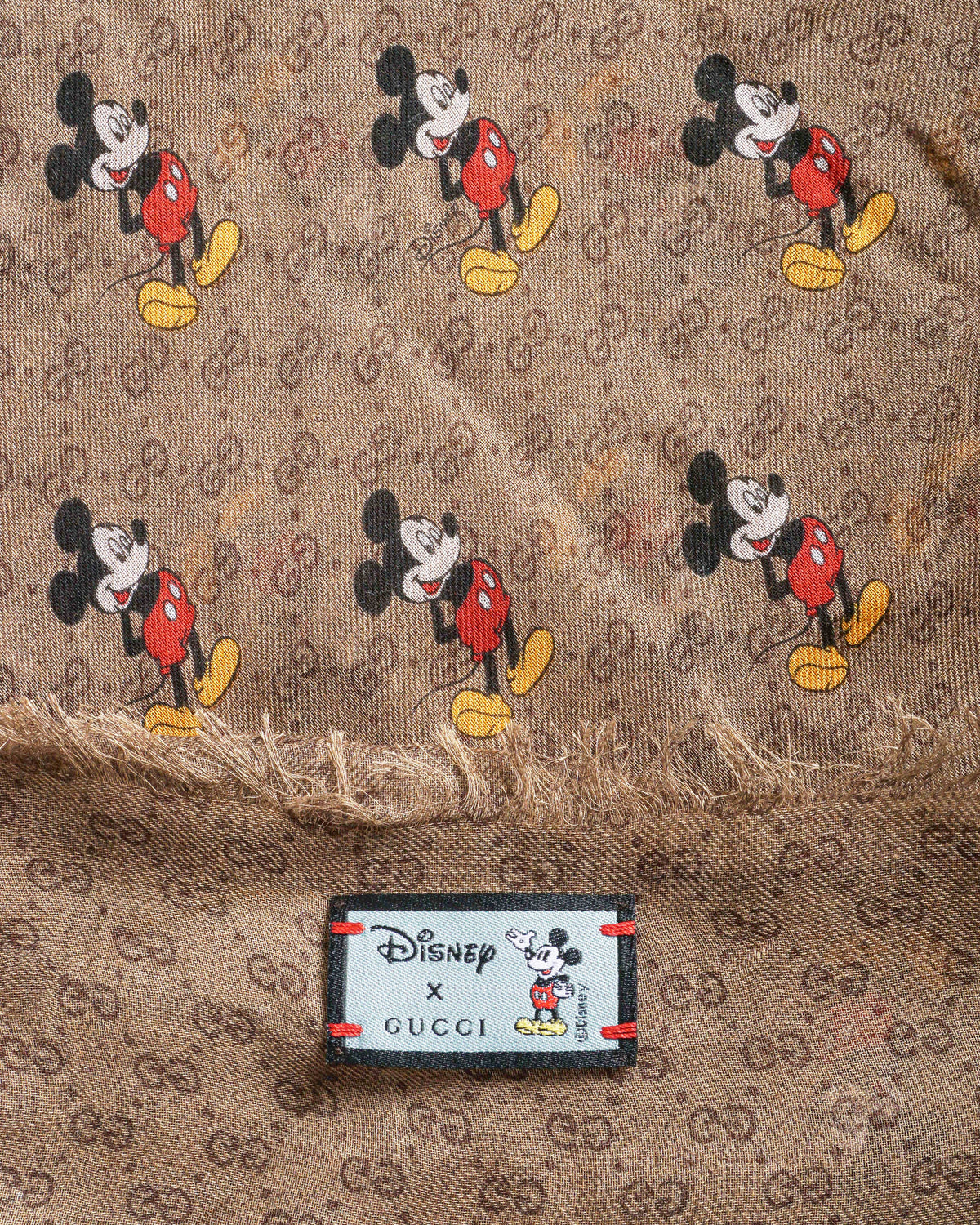 Gucci x Disney Mickey Mouse GG Monogram Silk-Wool Scarf