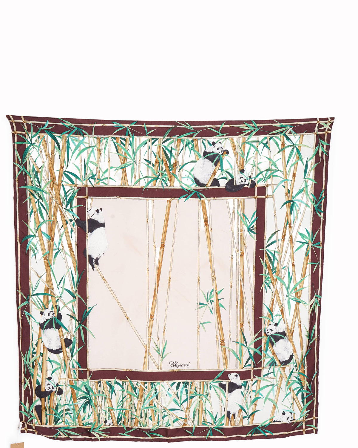 New Chopard Silk Printed Panda Scarf