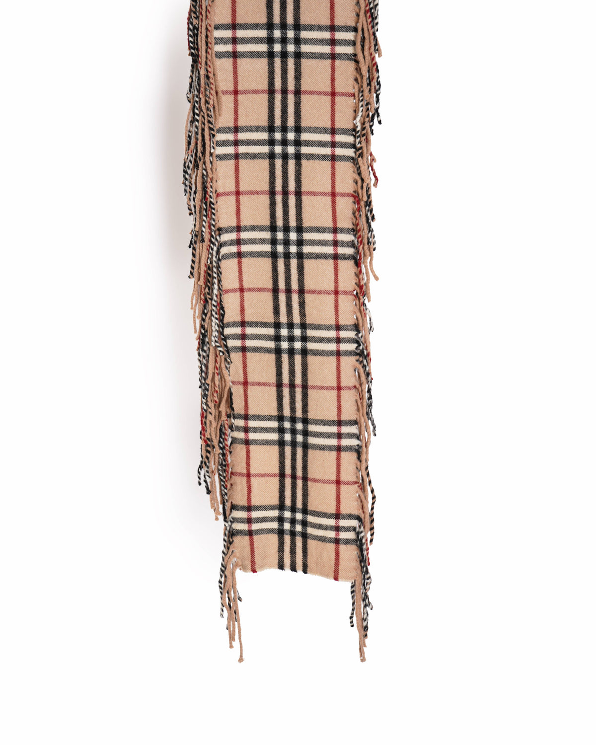 Burberry Nova Check Cashmere Fringe Scarf