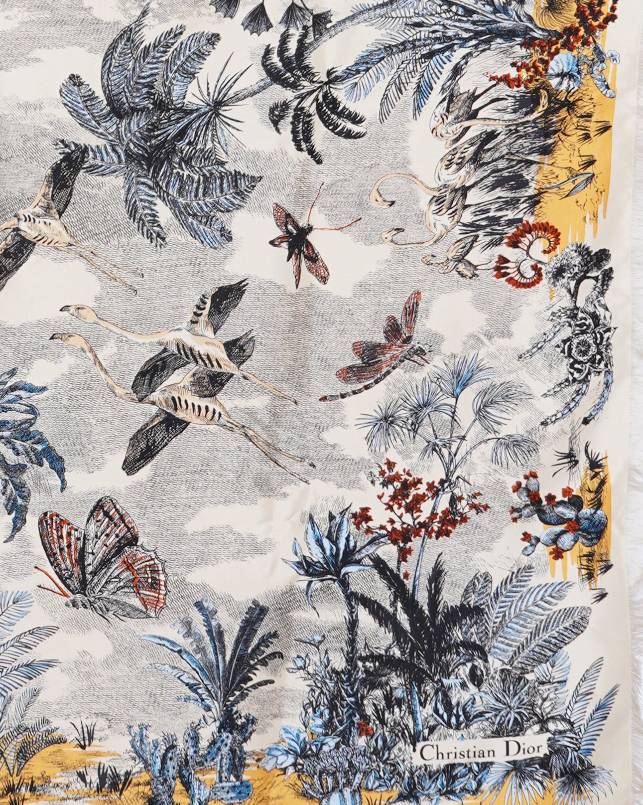 New Christian Dior Jardin 90 Square Scarf In Soie Silk
