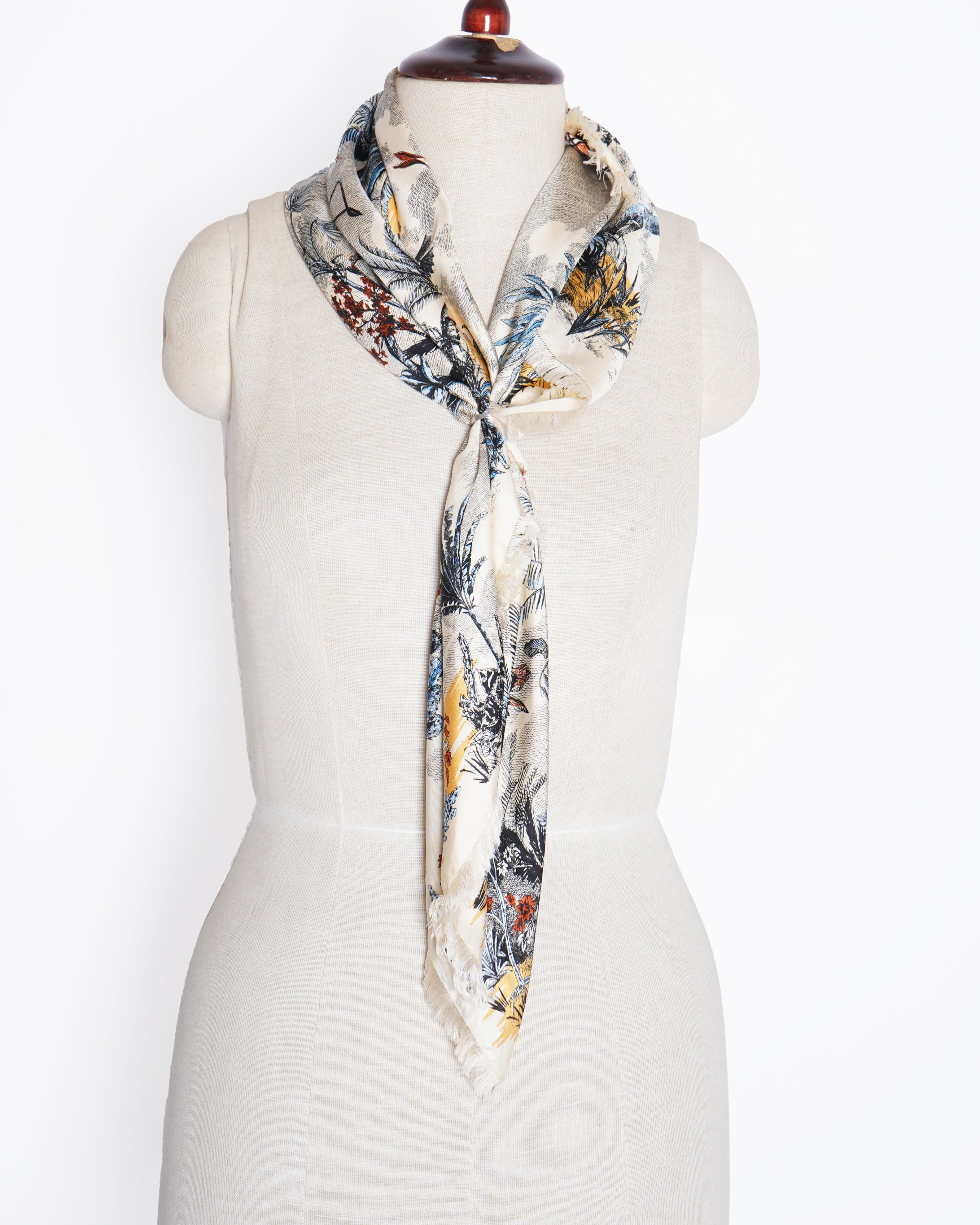 New Christian Dior Jardin 90 Square Scarf In Soie Silk